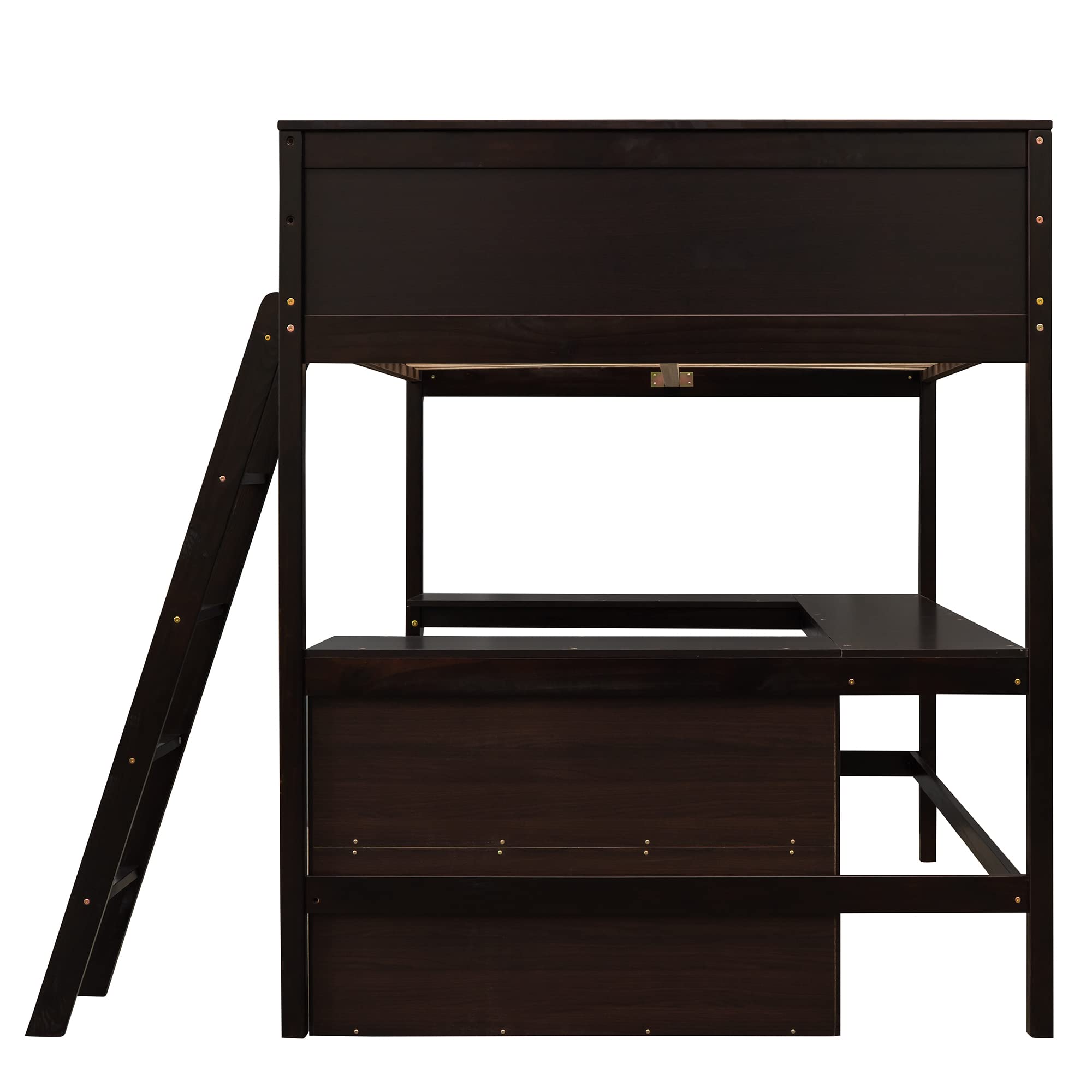 Wooden Loft Bed with Desk & Storage - Harper & Bright Designs for Kids & Teens - Space-Saving Study & Sleep Solution