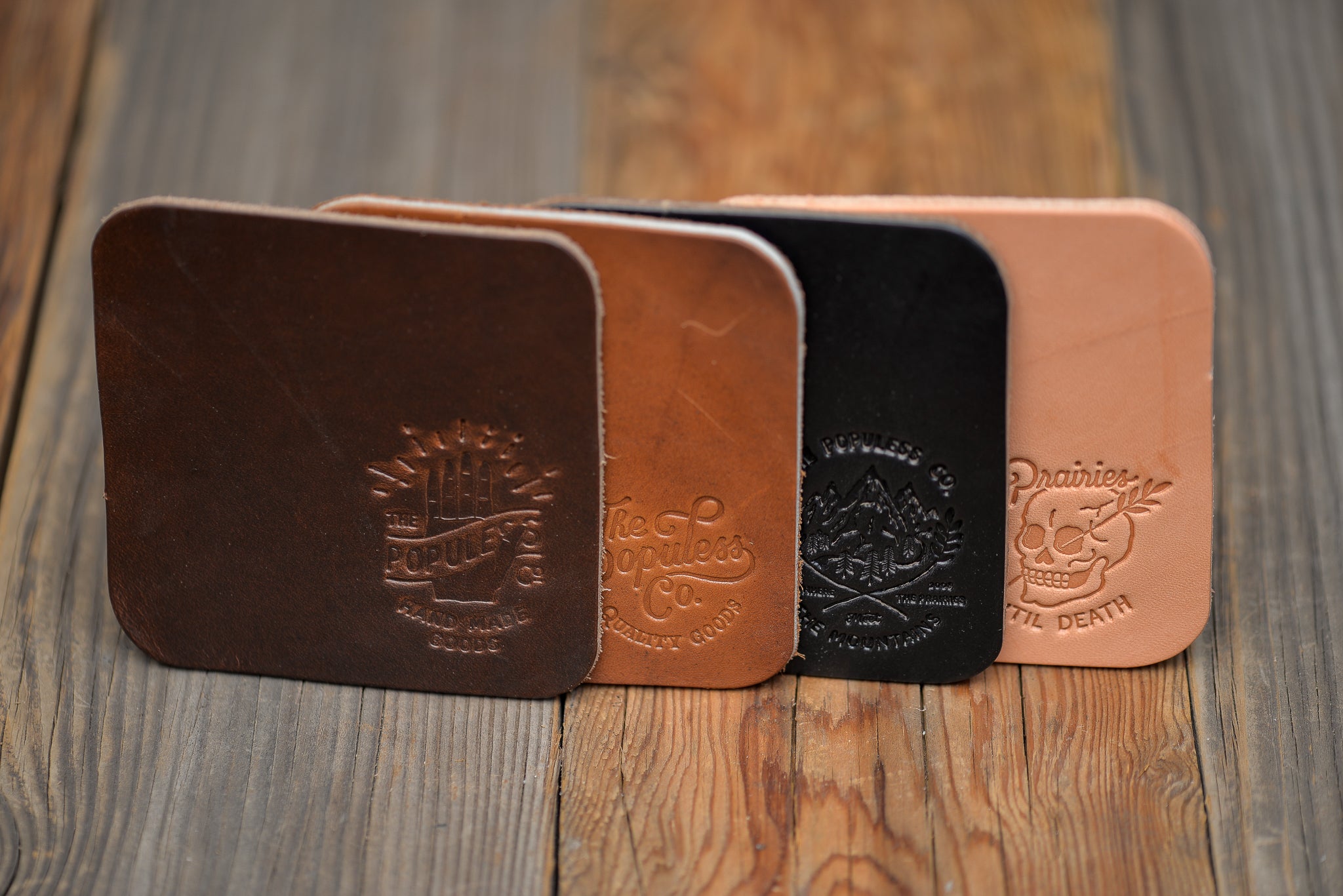 Prairie Stack Coaster Set - 4 Pack Absorbent Cork Coasters for Drinks - Rustic Home Decor for Coffee Table, Bar, and Kitchen Use