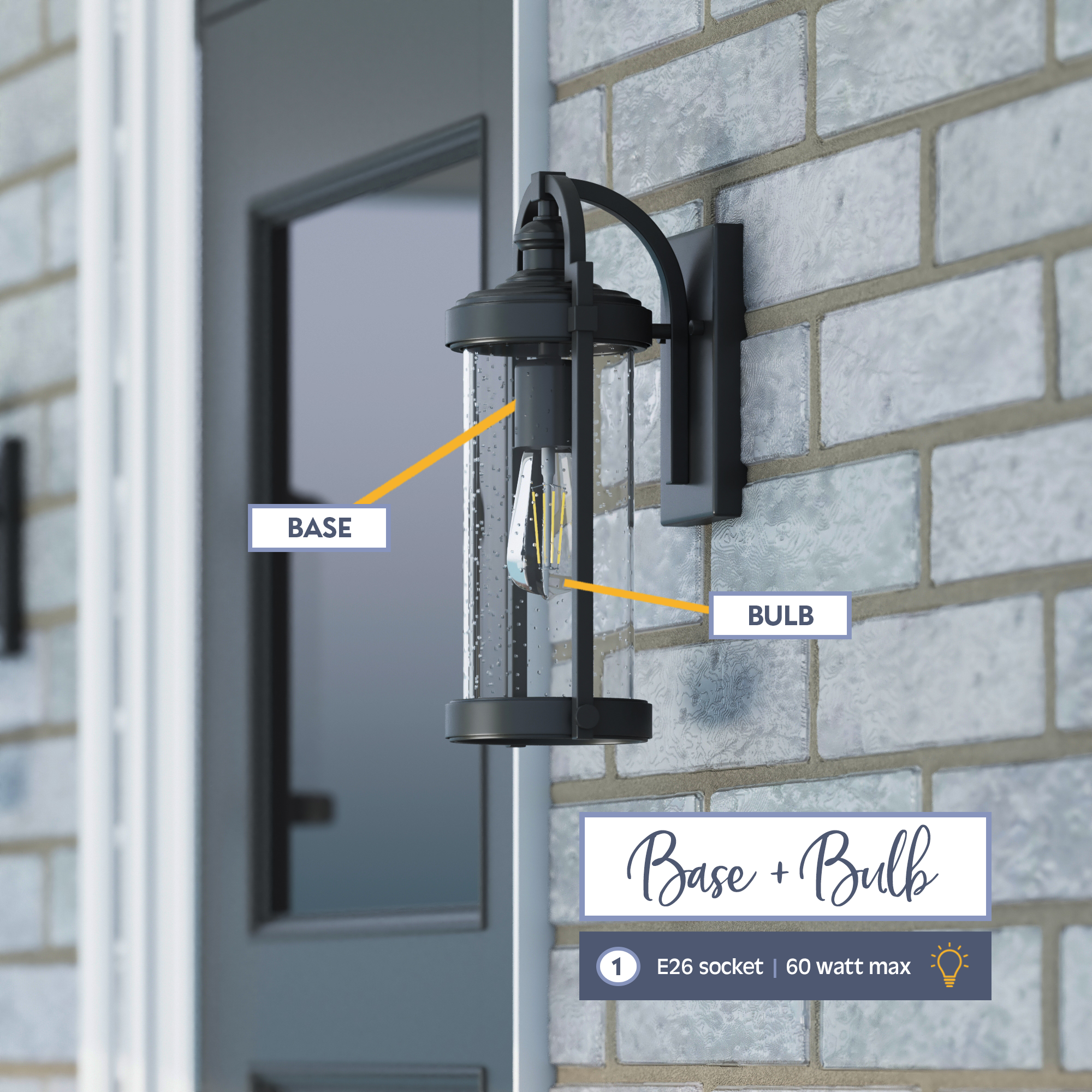 Cedardale Outdoor Wet Rated Coach Light Fixture - Matte Black Finish for Porch, Patio, and Garden Lighting