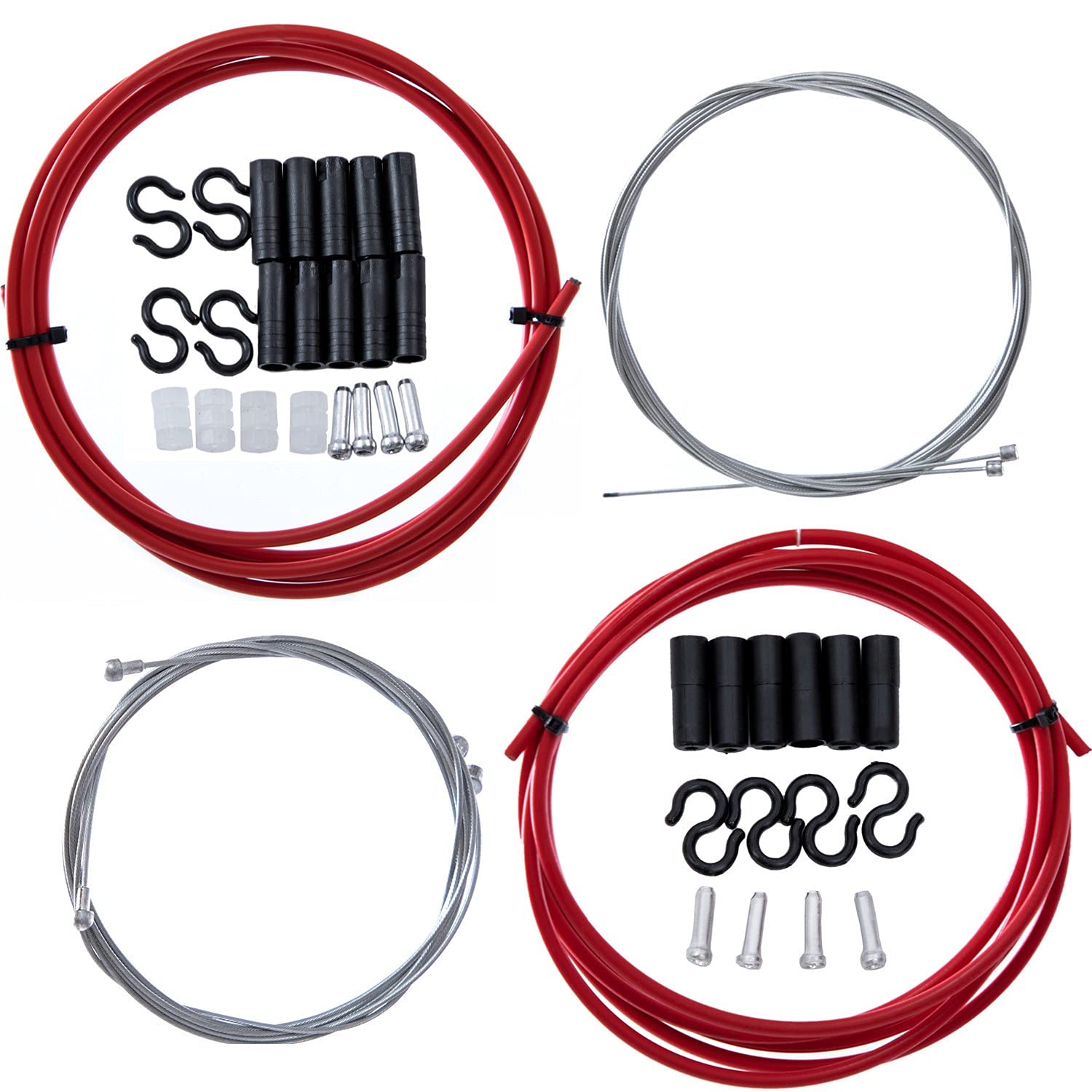 YBEKI Universal Bike Brake and Shifter Cable Kit - 2-in-1 Bicycle Brake Cable Housing & Shift Cable Set for Mountain Bikes, Road Bikes, MTB | Perfect for Smooth Gear Shifting and Reliable Braking Performance