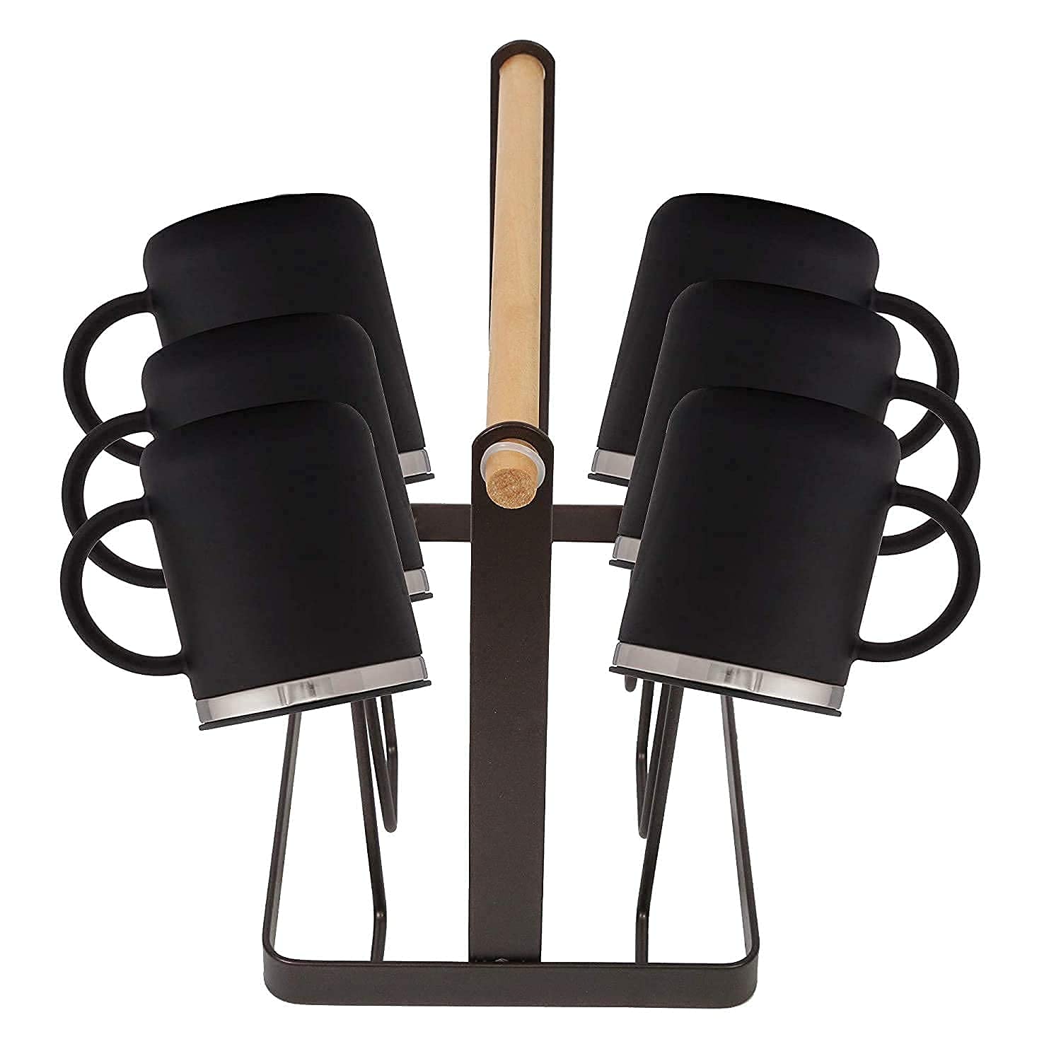 Dime Store Cup Stand - 6 Glass Holder for Kitchen, Home & Restaurants - Organize Coffee & Tea Mugs Perfectly for Countertops & Dining Tables