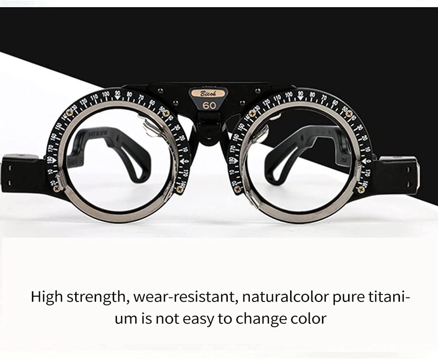 Adjustable Titanium Optometry Trial Frame with Astigmatism Axis & PD 48-70mm - Professional Eye Exam Lens Testing Frame for Opticians - Perfect for Vision Testing, Eye Exams & Optometry Practices