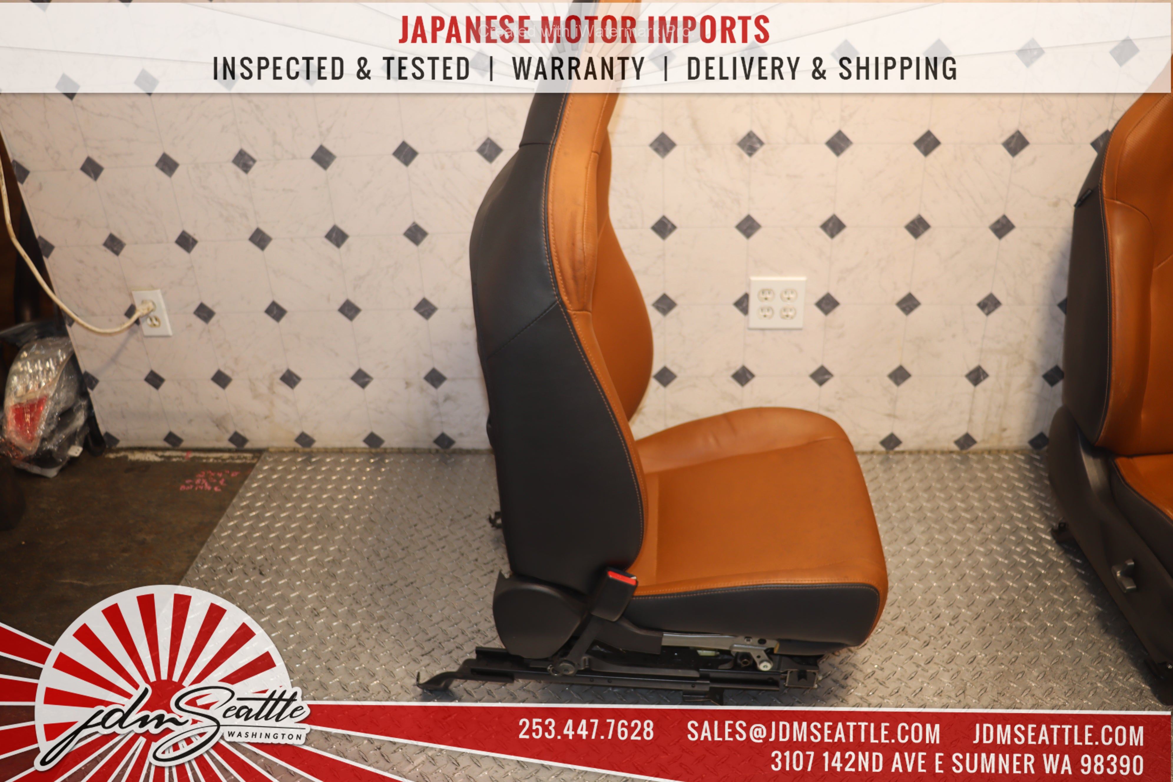 2008-2014 Subaru Impreza WRX STI Premium GRB GVF Complete Leather Power Seats Set with Steering Wheel - Front & Rear Seats for JDM Car Enthusiasts | Perfect for Upgrades & Restorations