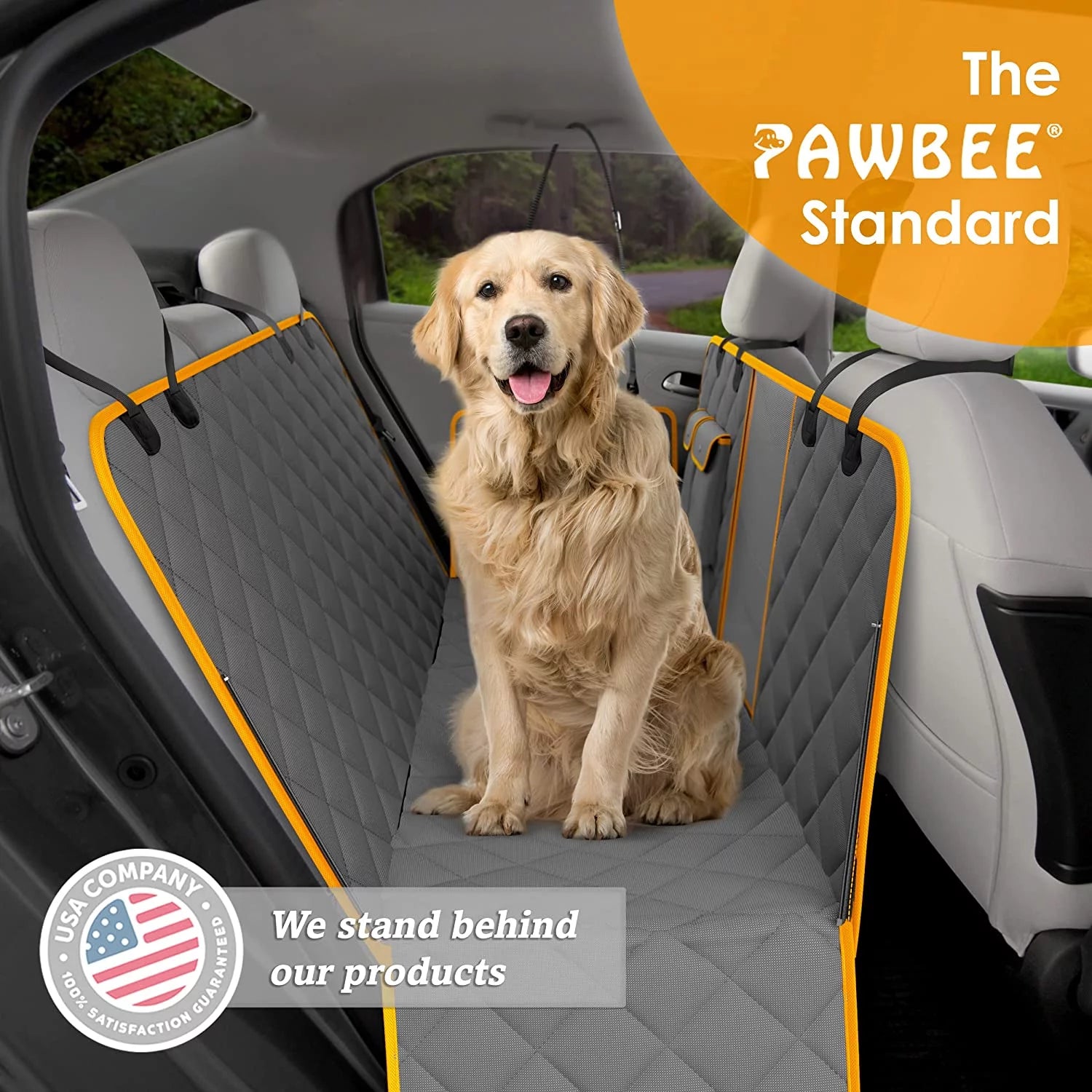 Premium Waterproof Dog Car Seat Cover - Non-Slip Scratchproof Pet Seat Protector for SUV, Truck & Cars with Mesh Window & Bonus Seat Belt - Perfect for Travel, Road Trips & Daily Commutes