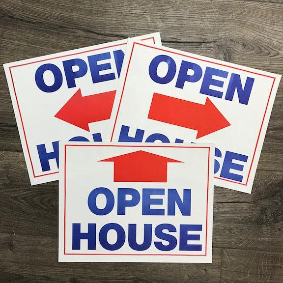 50-Pack Open House Arrow Signs - Durable & Weatherproof for Real Estate Events, Yard Sales, and Directional Signage