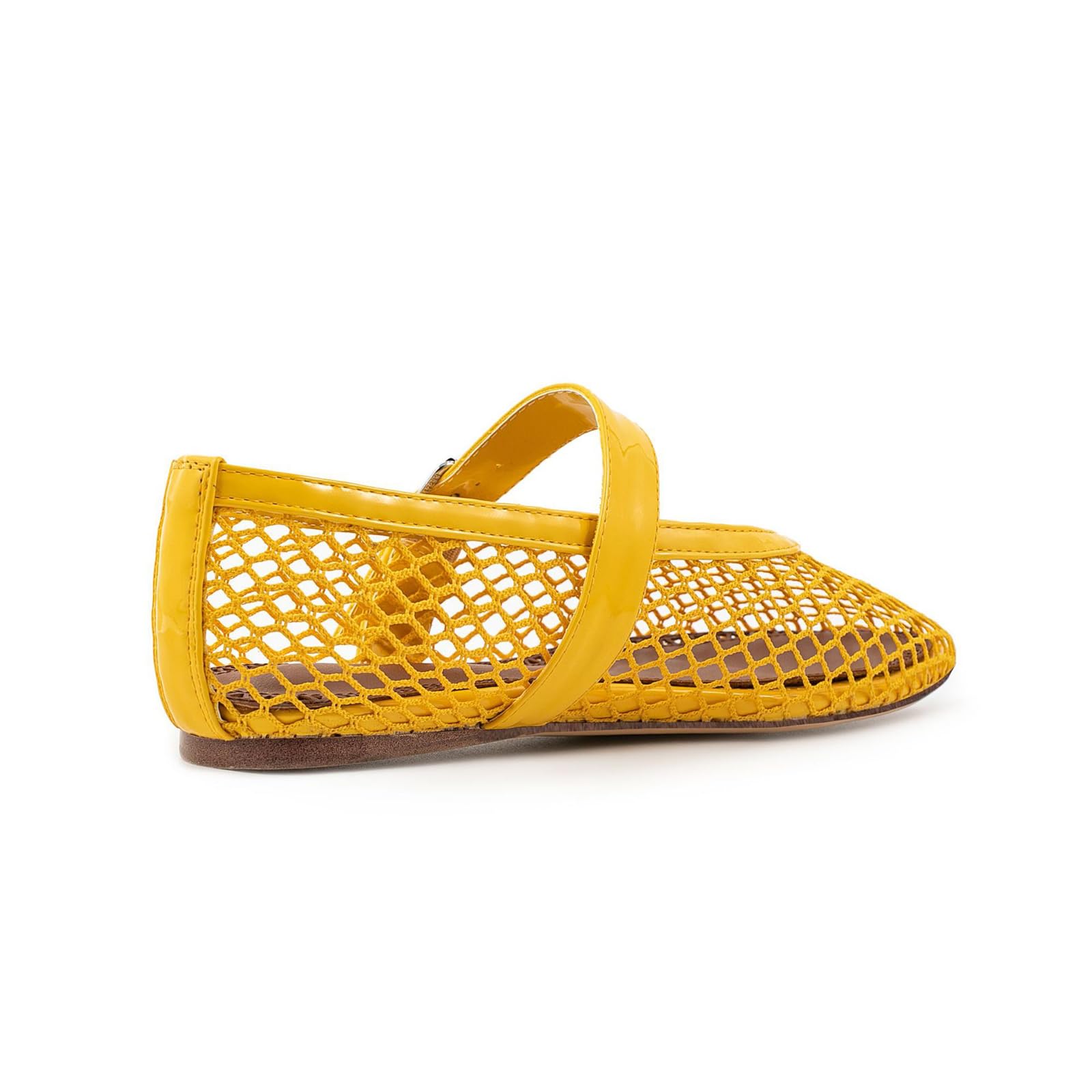 Women's Casual Buckle Dance Shoes - Comfortable Round Toe Flats for Dancing, Parties & Everyday Wear | Hollow Design, Yellow, Size 5.5 | Perfect for Latin, Ballroom, Salsa & Social Events