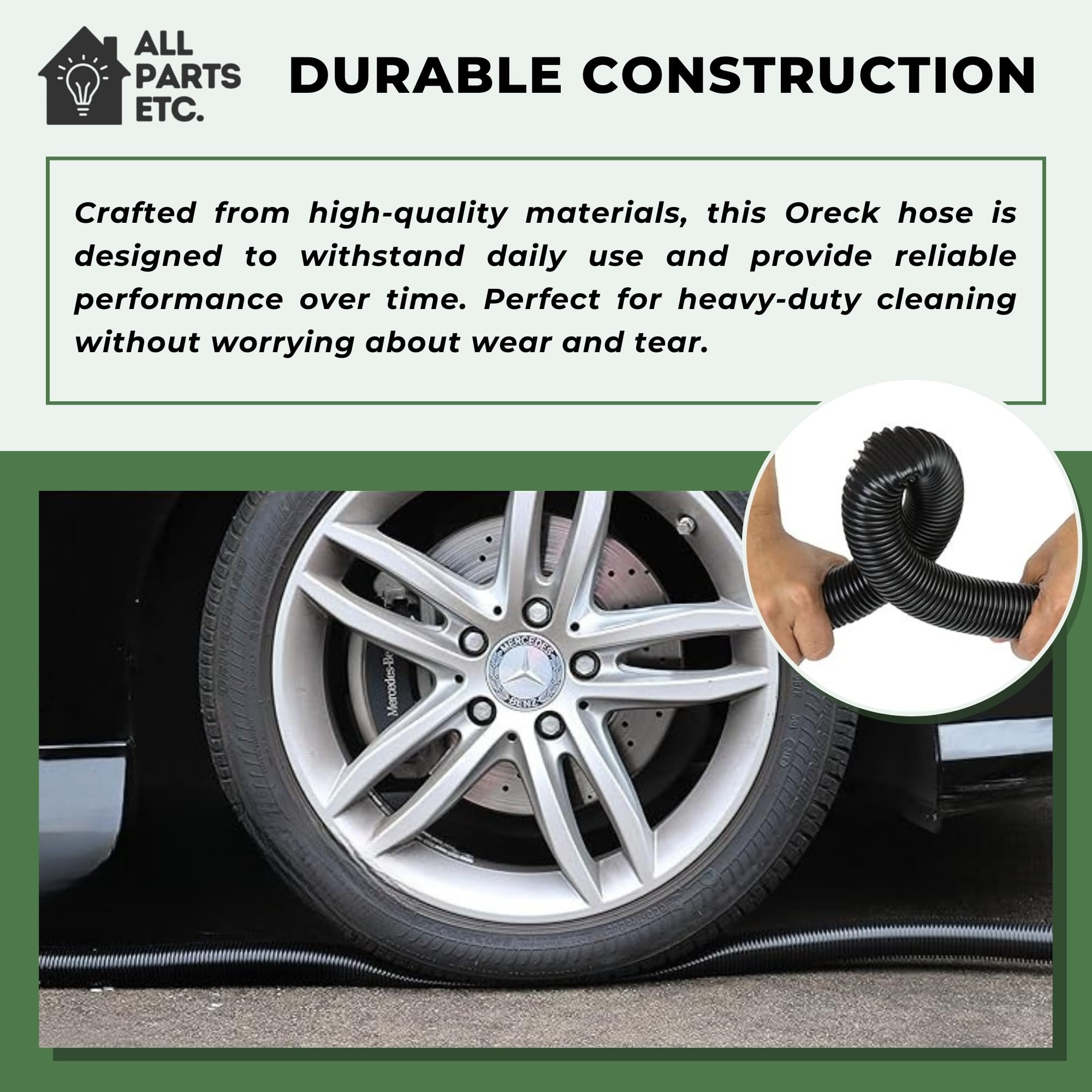 Oreck XL Canister Vacuum Hose Replacement - 10ft Swivel Hose Compatible with Oreck Shurlok & Friction Buster B Handheld Vacuums - Durable Vacuum Accessory for Deep Cleaning Carpets, Furniture & Hard-to-Reach Areas