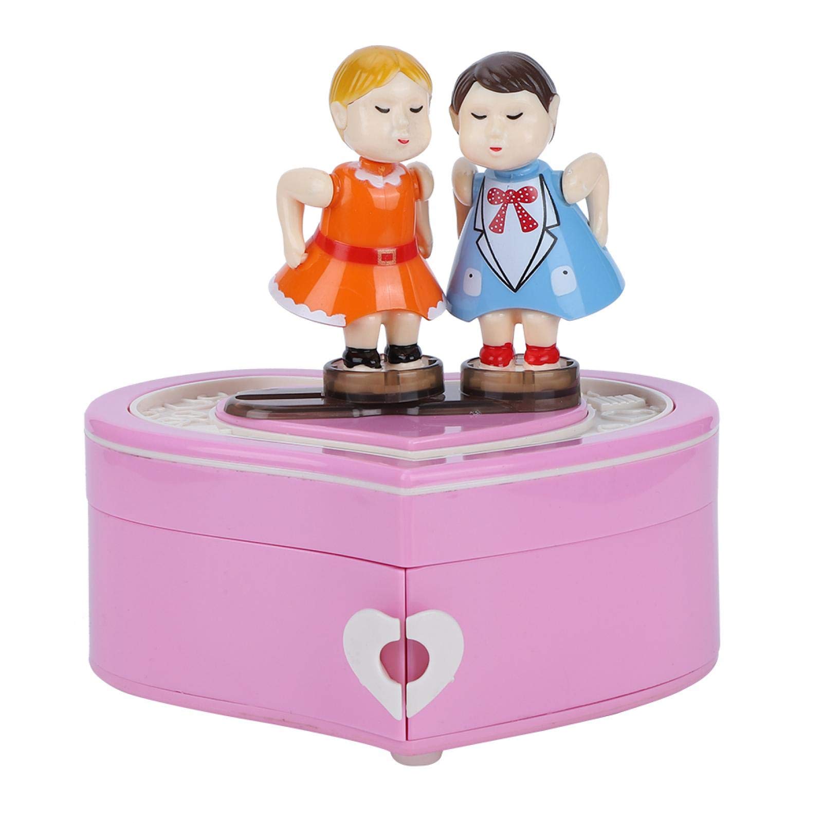 Shipenophy Cute Musical Jewelry Box with Kissing Lovers - Pink Handcrafted Music Box for Birthday Gifts, Home Decor & Tabletop Decoration | Perfect for Romantic Surprises, Wedding Anniversaries & Bedroom Decor