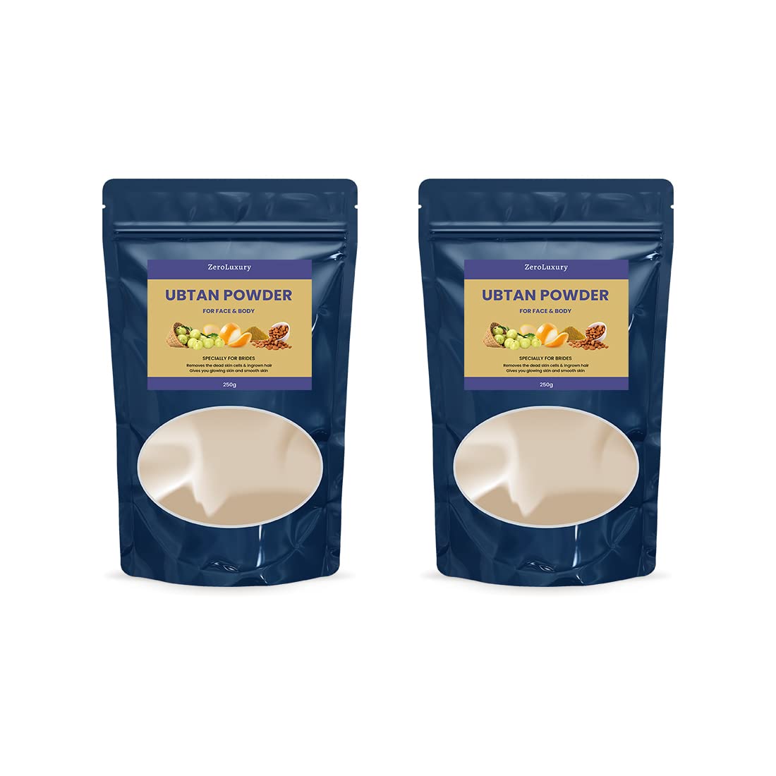 ZeroLuxury Ubtan Powder - Natural Face & Body Scrub for Glowing Skin, Exfoliates Dead Skin Cells, 250g (Pack of 2) | Perfect for Daily Skincare Routine & Spa Treatments