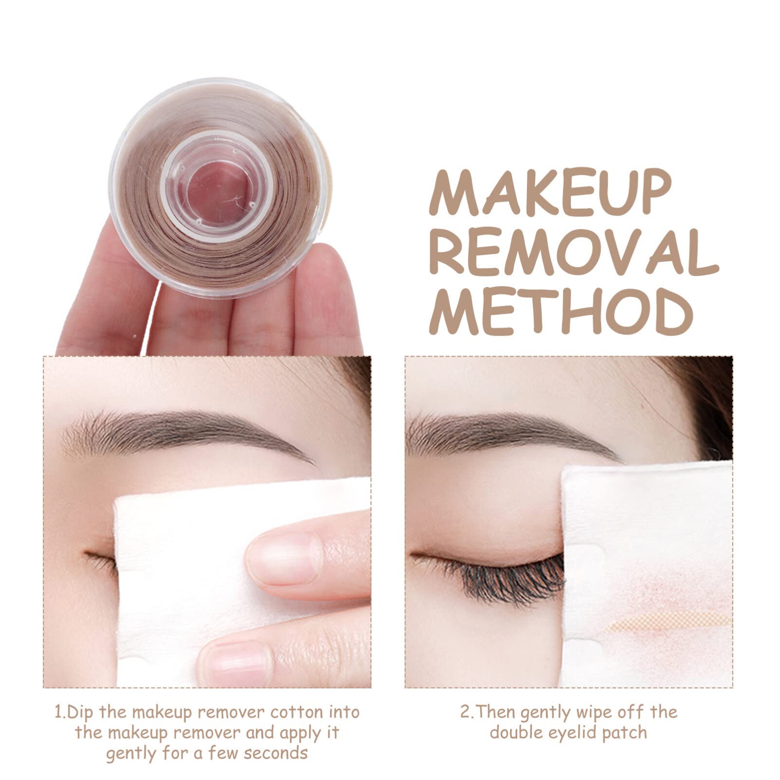 DOITOOL Invisible Eyelid Tape 3 Rolls - Breathable Double Eyelid Strips for Hooded, Droopy & Uneven Eyes | Eyelid Lift & Double Fold Enhancer | Beige Color | Perfect for Daily Makeup, Special Occasions & Photography