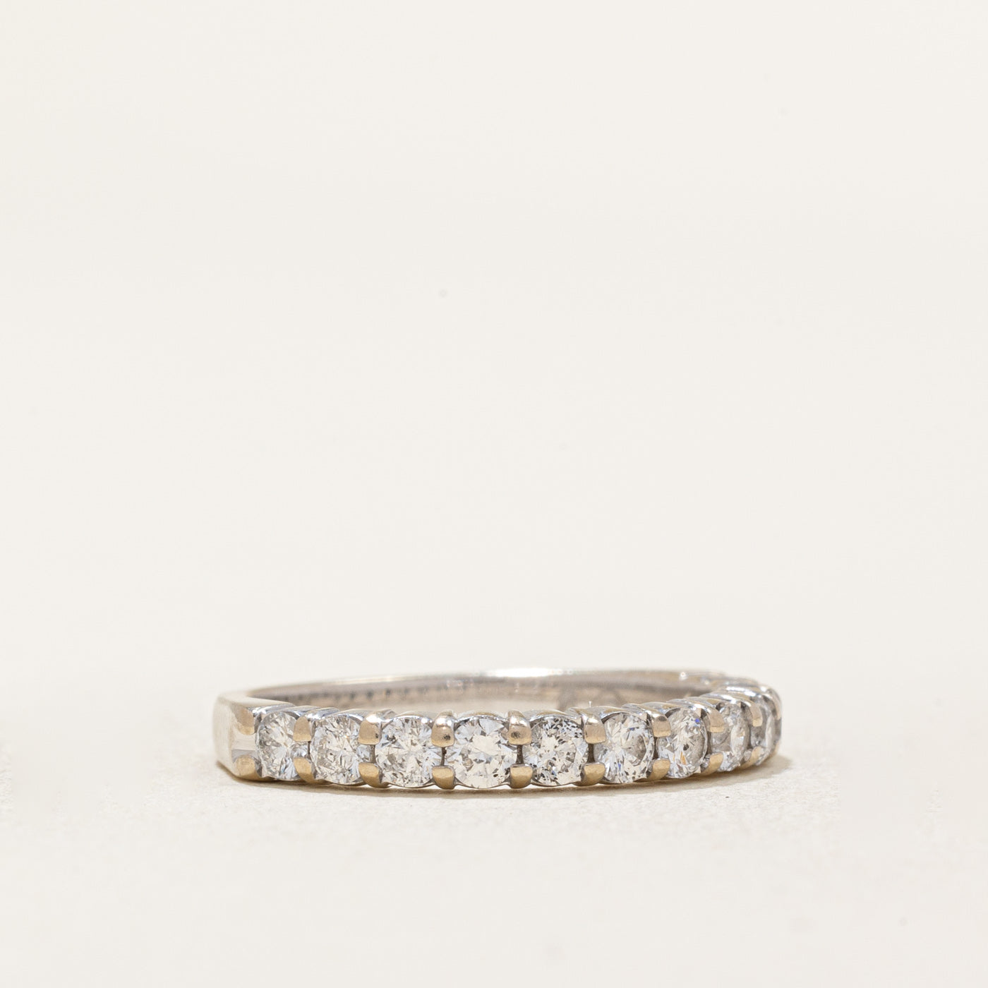 Semi Eternity Diamond Wedding Band Ring - 0.44ctw Round Cut Diamond Ring - Size 4 - Perfect for Anniversary Gifts & Bridal Jewelry