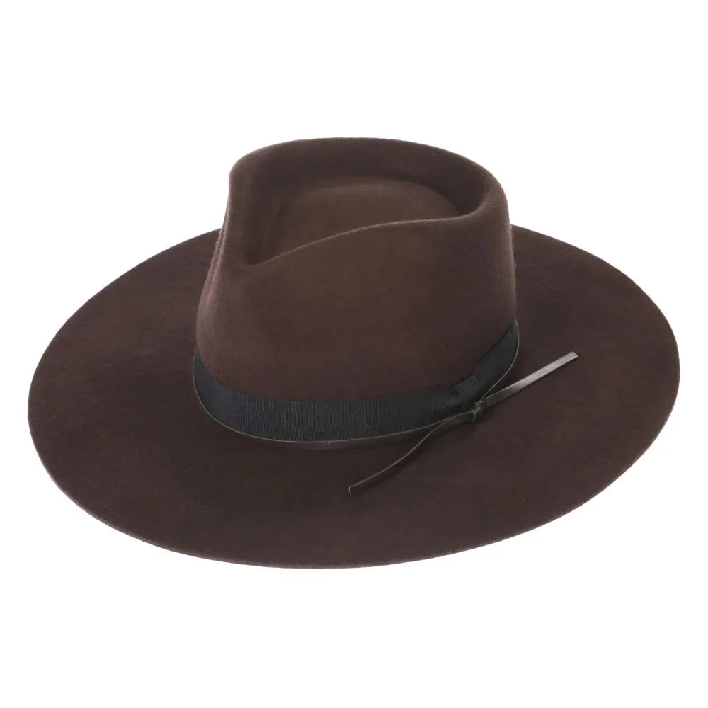 Peter Grimm Byron Bay Wide Brim Wool Felt Fedora Hat for Men & Women - Stylish Sun Protection for Outdoor Activities, Beach, Travel & Fashion