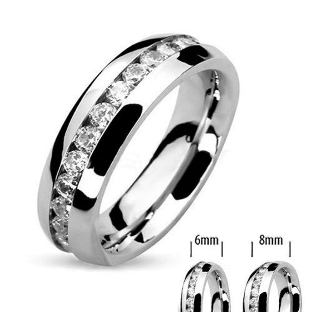 Marimor Jewelry Hers & His Stainless Steel 3-Piece Cubic Zirconia Wedding Ring Set with Eternity Band - Perfect for Couples, Anniversaries & Romantic Occasions