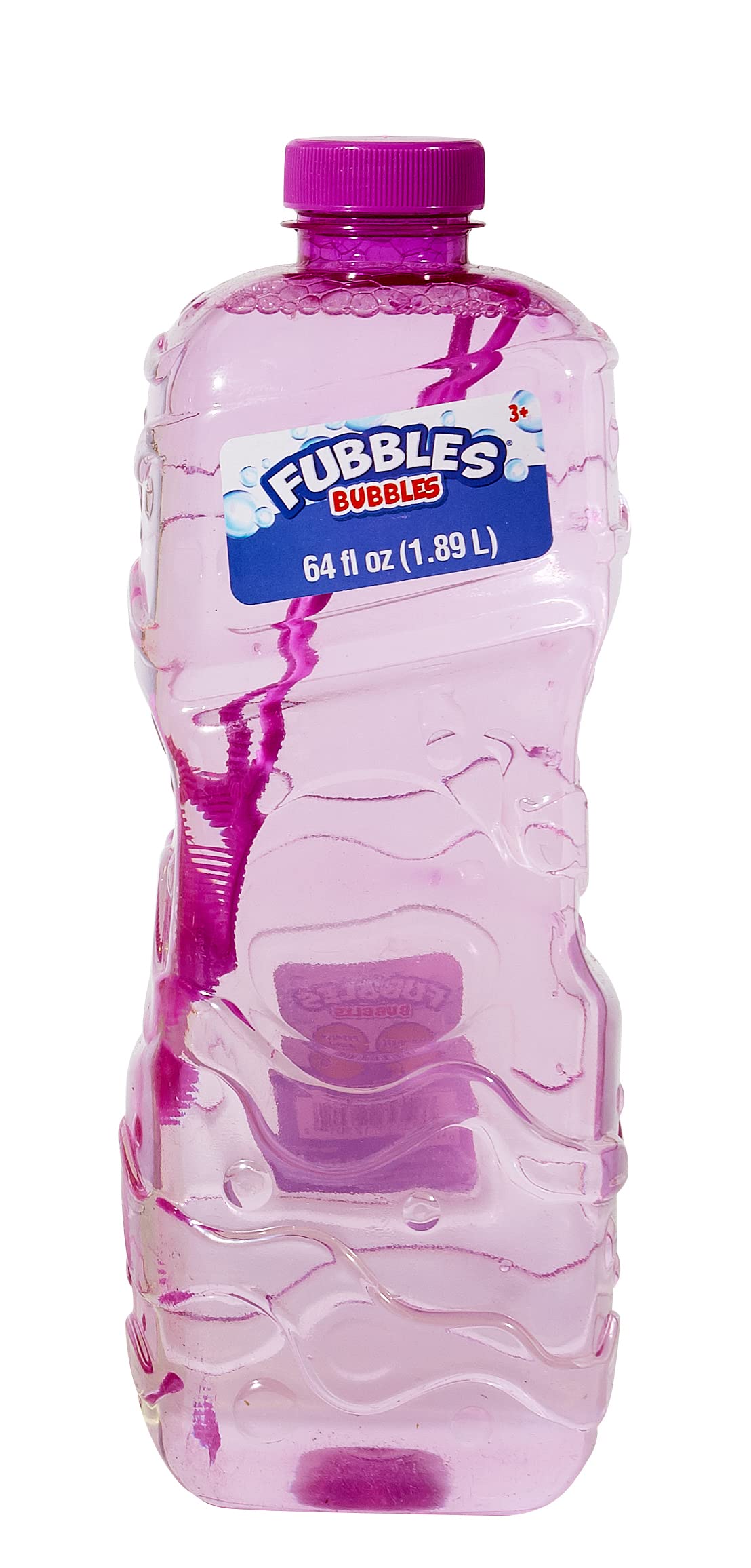 BUBBLES by Little Kids Fubbles | 64oz Non-Toxic Bubble Solution Refill for Kids & Toddlers | Includes Bubble Wand (Colors May Vary) - Perfect for Outdoor Play, Birthday Parties & Backyard Fun (12301E)
