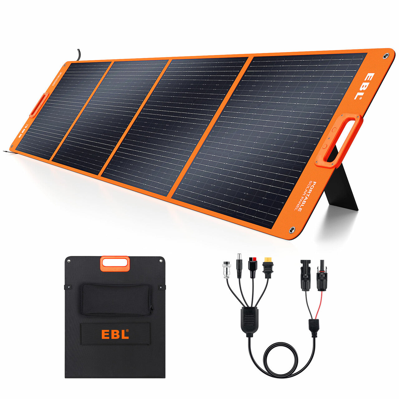 EBL 200W Portable Solar Panel Charger - Foldable Solar Power Bank for Camping, RV, Hiking & Outdoor Adventures - Waterproof & Lightweight Solar Charger for Phones, Laptops & Devices