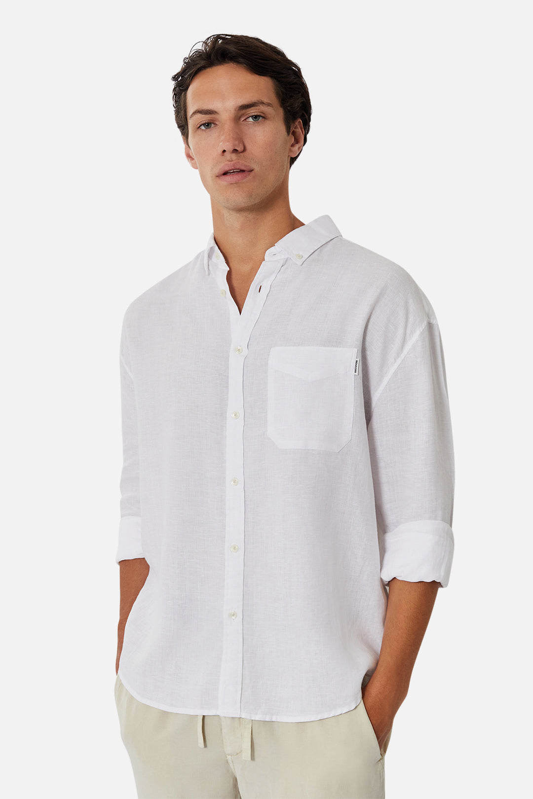 Hemingway Premium Linen Long Sleeve Shirt for Men - Classic White Button Down Shirt - Perfect for Casual Wear, Office & Summer Outfits