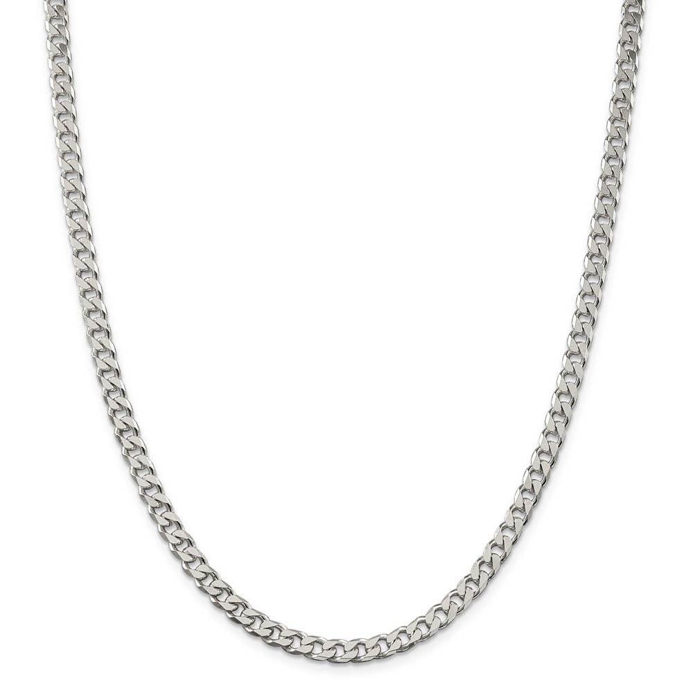 5mm Sterling Silver Solid Curb Chain Necklace - Black Bow for Gifts & Parties