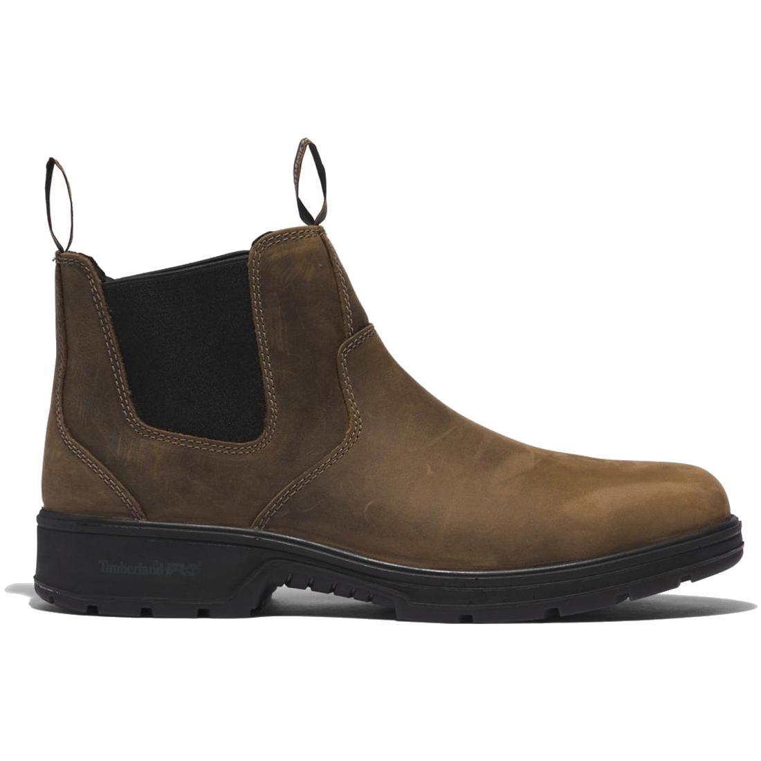 **Nashoba Composite Toe Chelsea Work Boots for Men - Brown Leather Slip-Resistant Safety Shoes for Construction & Outdoor Work**    *(Use Case: Ideal for construction workers, landscapers, and outdoor laborers needing durable, comfortable, and OSHA-compliant safety footwear.)*
