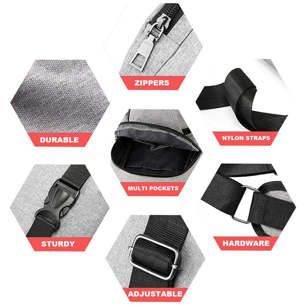 Lightweight Travel Gym Bike Sling Bag - Waterproof Shoulder Backpack with USB Charging Port for Men & Women - Perfect for Cycling, Workout, Commuting & Outdoor Adventures