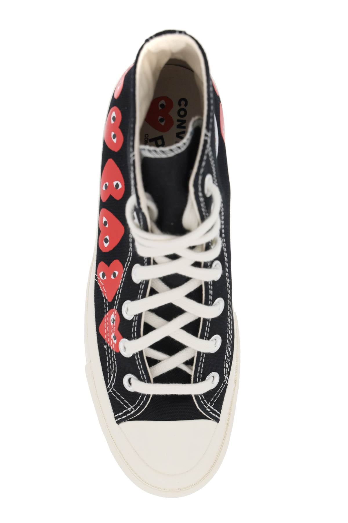 Comme des Garcons Play Multi Heart Converse x Comme des Garçons Play Hi Top Sneakers - Stylish Unisex Fashion Shoes for Streetwear & Casual Outfits