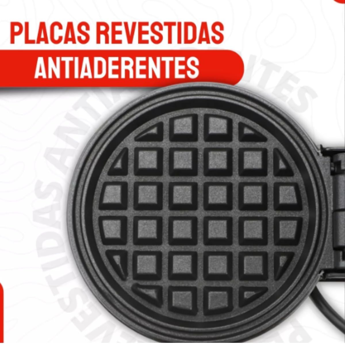 Premium Mini Bundt Cake Maker & Waffle Iron - 110V Round Waffleredonda-Red for Breakfast Donuts, Sweet Waffles - Perfect for Home, Cafe, and Brunch Parties