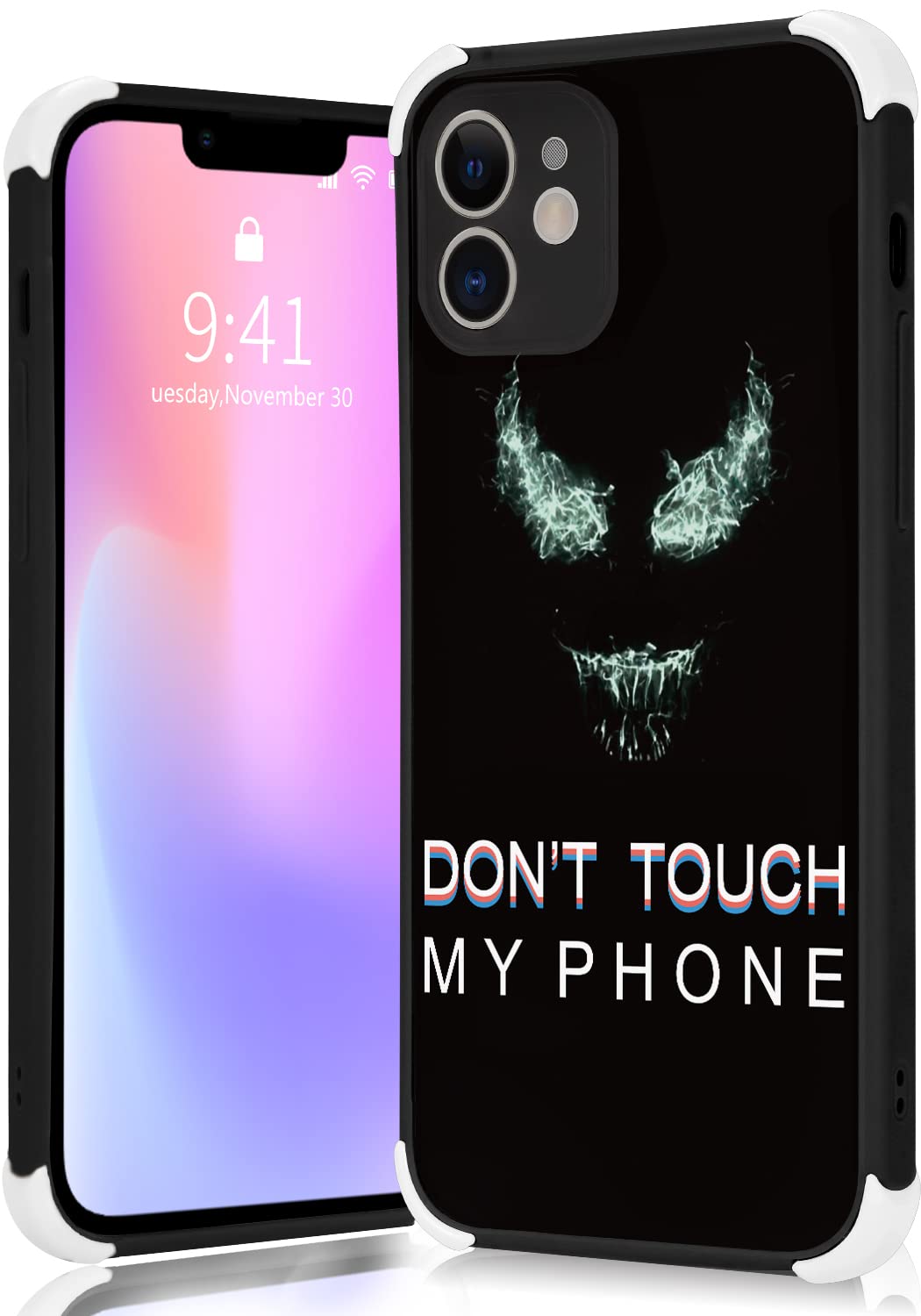 **Coralogo Shockproof Hard PC Case for iPhone 11 - Cute Cartoon Venom Design (Don’t Touch My Phone) - Stylish & Durable Cover for Men, Kids & Teens - Perfect for School, Work & Daily Protection (6.1 Inch)**