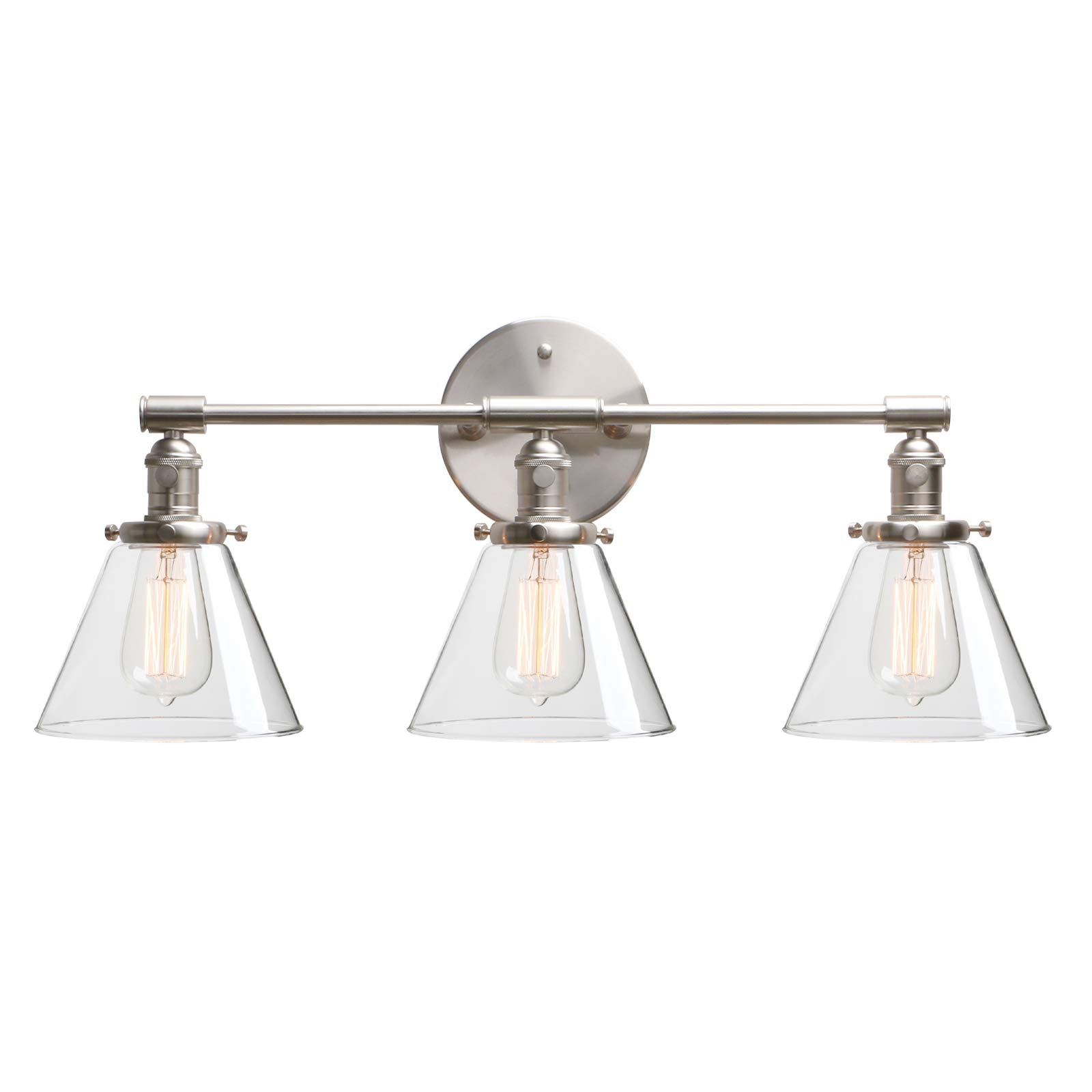 Phansthy 3-Light Brushed Nickel Wall Sconce - 7.3