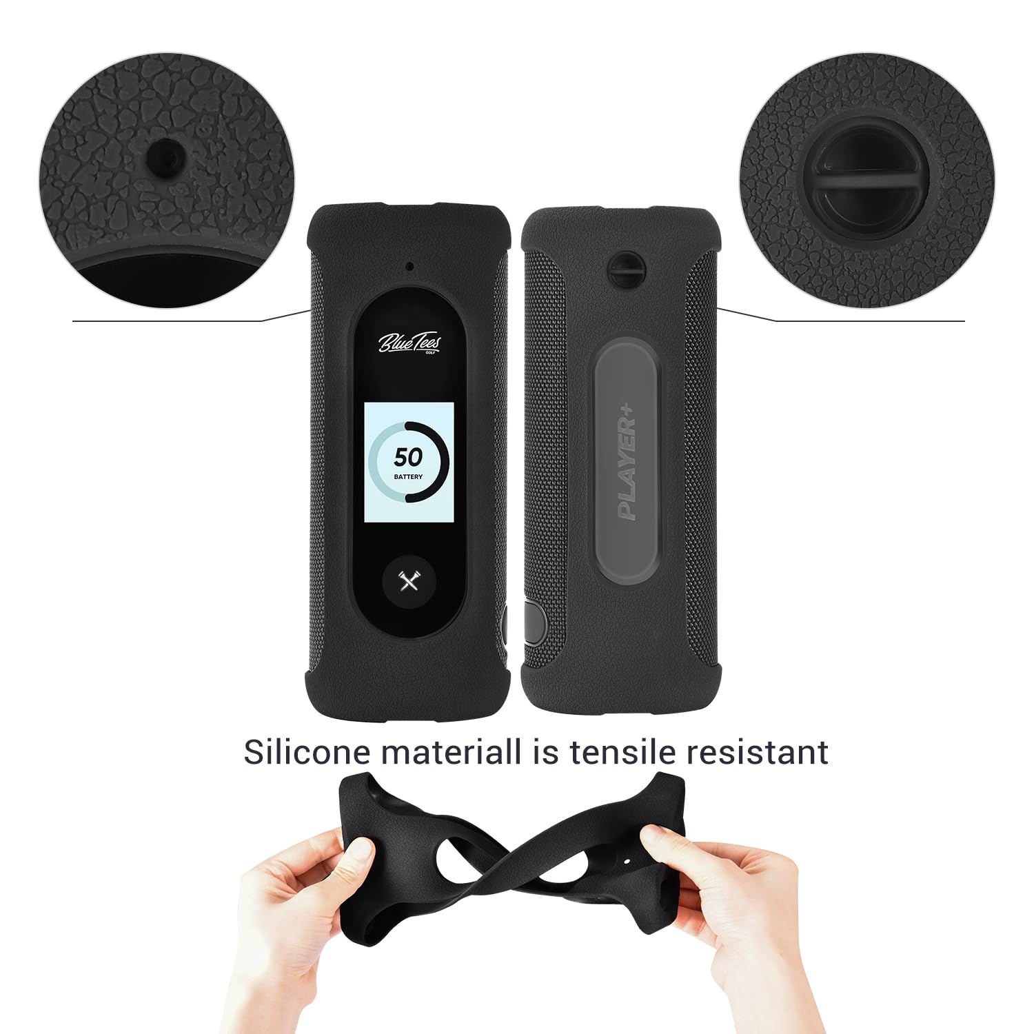 Premium Silicone Protective Cover for Blue Tees Golf Player+ GPS Speaker - Shockproof & Durable Carrying Case (Black) | Perfect for Golf Outings, Travel & Outdoor Adventures