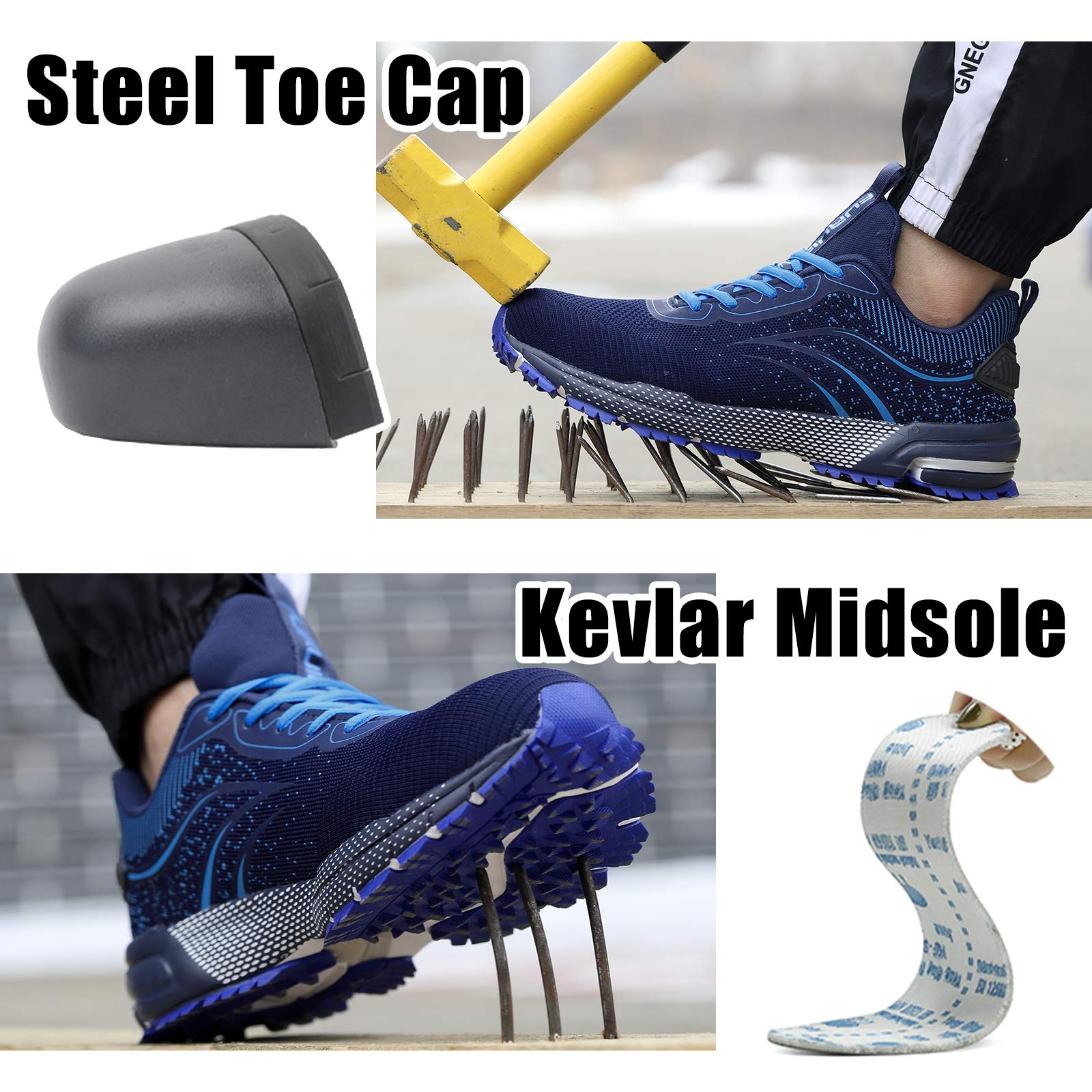 **Steel Toe Shoes for Men & Women - Lightweight Safety Work Sneakers with Comfortable Steel Toe - Ideal for Warehouse, Construction & Industrial Jobs**