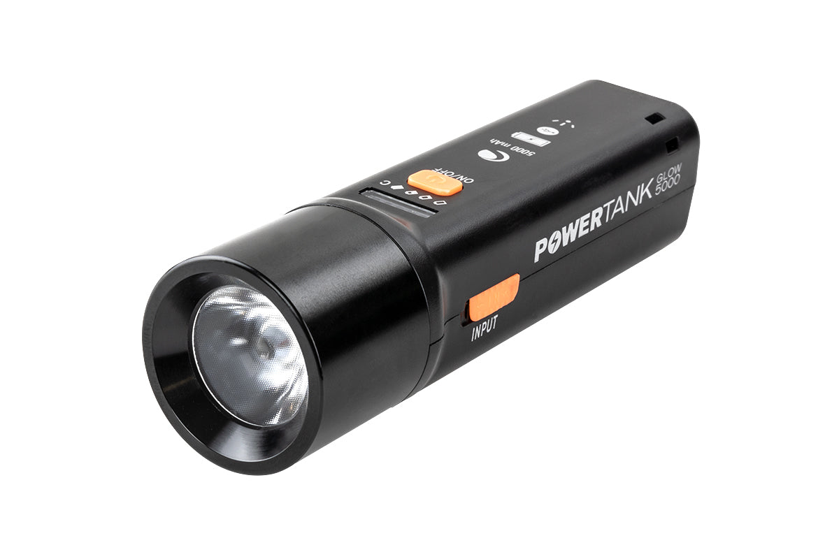 PowerTank Glow 5000 - High Capacity Portable Power Bank with LED Flashlight | Fast Charging for iPhone, Android, Tablets | Perfect for Camping, Travel & Emergency Power Backup
