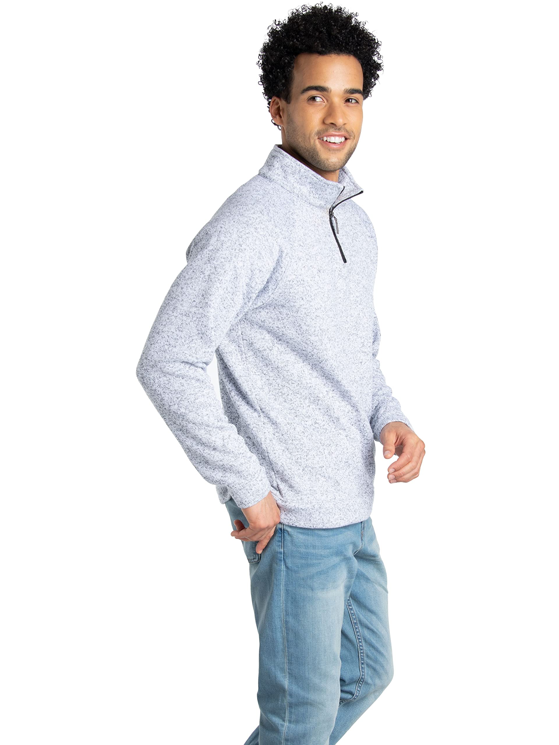 Fruit of the Loom Men's Fleece Quarter Zip Pullover Sweater - Soft & Warm (Sizes S-XXL) - Perfect for Casual Wear, Outdoor Activities & Layering in Cold Weather