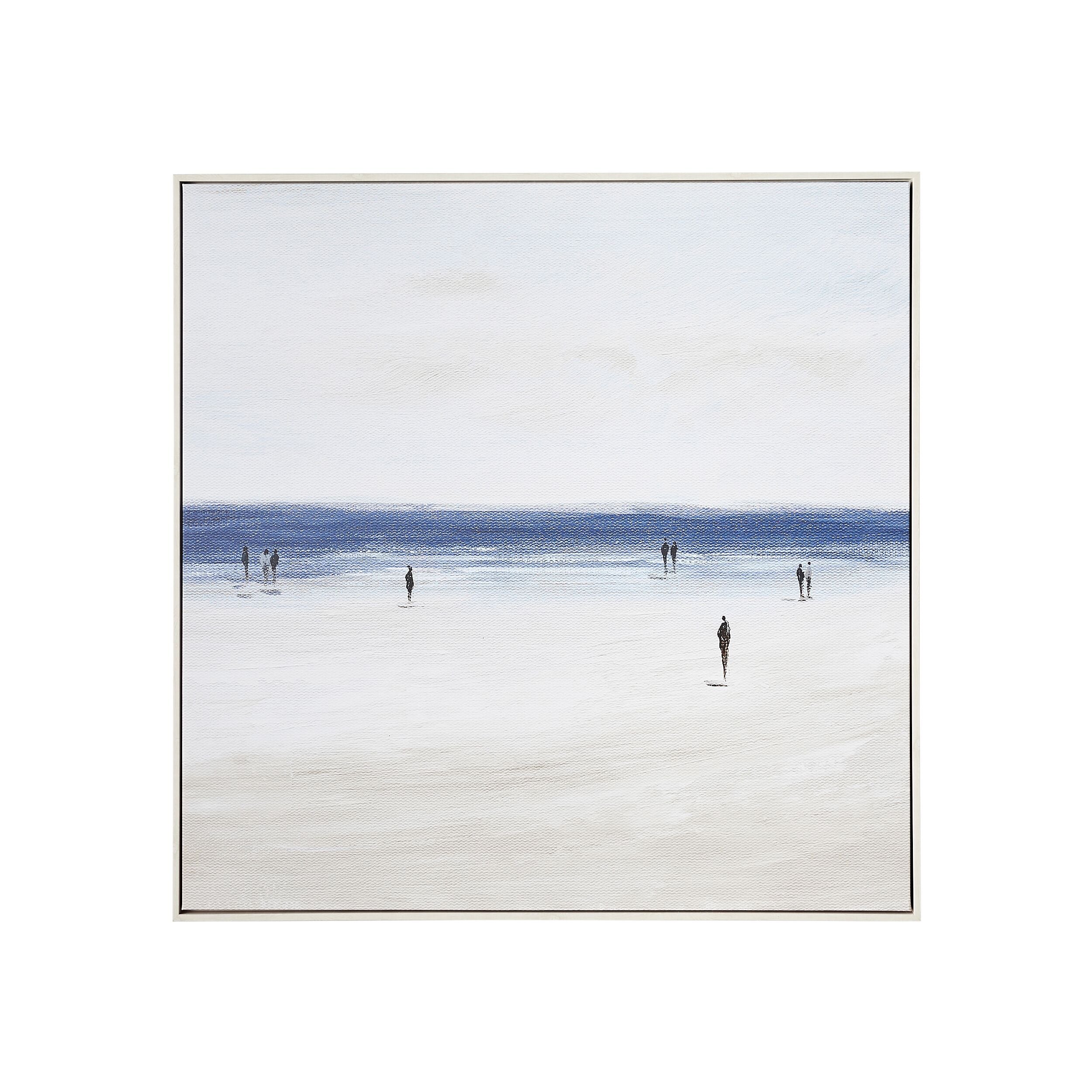 Beach Walkers Canvas Print 40.4x40.4 Inches - Coastal Wall Art for Living Room, Bedroom & Beach House Decor