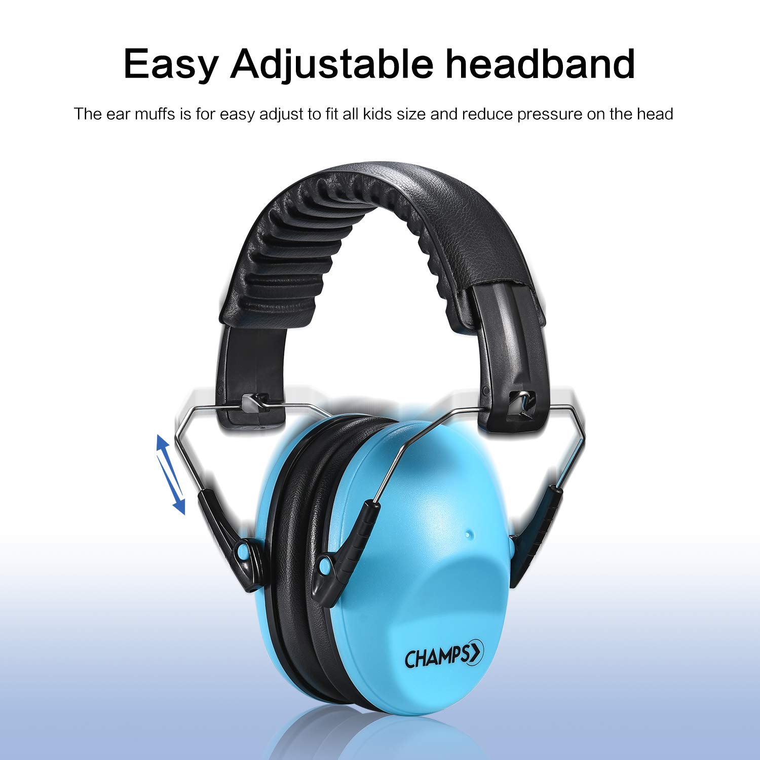 Noise Cancelling Ear Muffs for Kids & Toddlers - NRR 25dB Safety Hearing Protection Headphones for Air Shows, Concerts, Fireworks & Study - Comfortable Noise Reduction Earmuffs for Children & Teens [Blue] - Perfect for School, Travel, and Loud Events