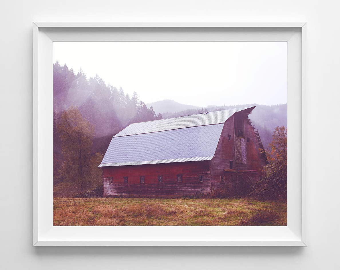 Farmhouse Wall Art Prints - Set of 4 Unframed Photos for Home Decor