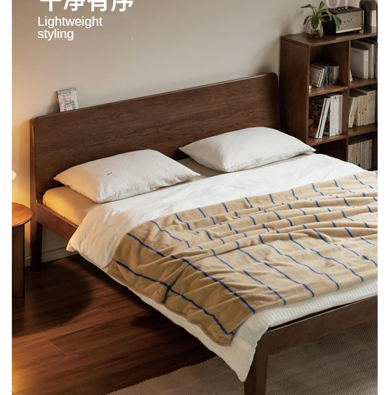 Solid Oak Wood High Back King Size Bed Frame - Sturdy & Elegant for Master Bedroom, Guest Room, or Luxury Hotel Decor