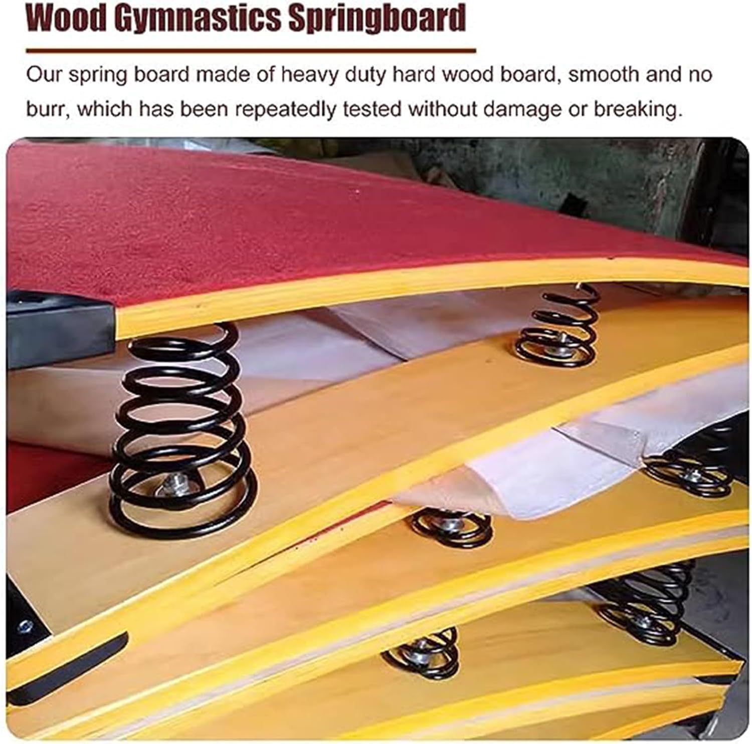 ZYMEN Professional Gymnastics Springboard for Kids & Juniors - Heavy Duty Curved Vaulting Board with Steel Springs, Anti-Skid Jump Pad & Thick Foam - Perfect for Home Training, Gymnastics Clubs & School Practice