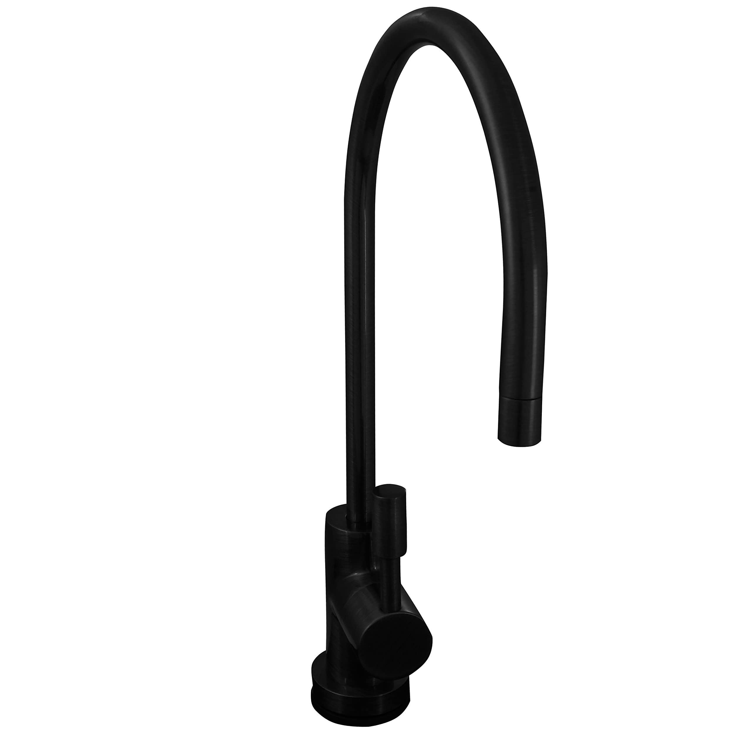 Westbrass CO131-62 11-Inch Modern Single Lever Cold Water Dispenser Faucet Kit with Under Sink Inline Filter & 2 Replacement Cartridges - Matte Black - Perfect for Kitchen Sink, Office Water Station & Home Bar Setup