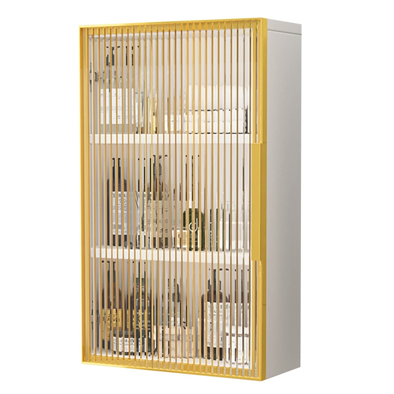 Multifunctional Wall Cabinet with Glass Door - Sturdy Multi-Layer Storage Shelf for Living Room, Entryway, Bathroom & Bedroom | Space-Saving Home Organization Solution for Small Spaces