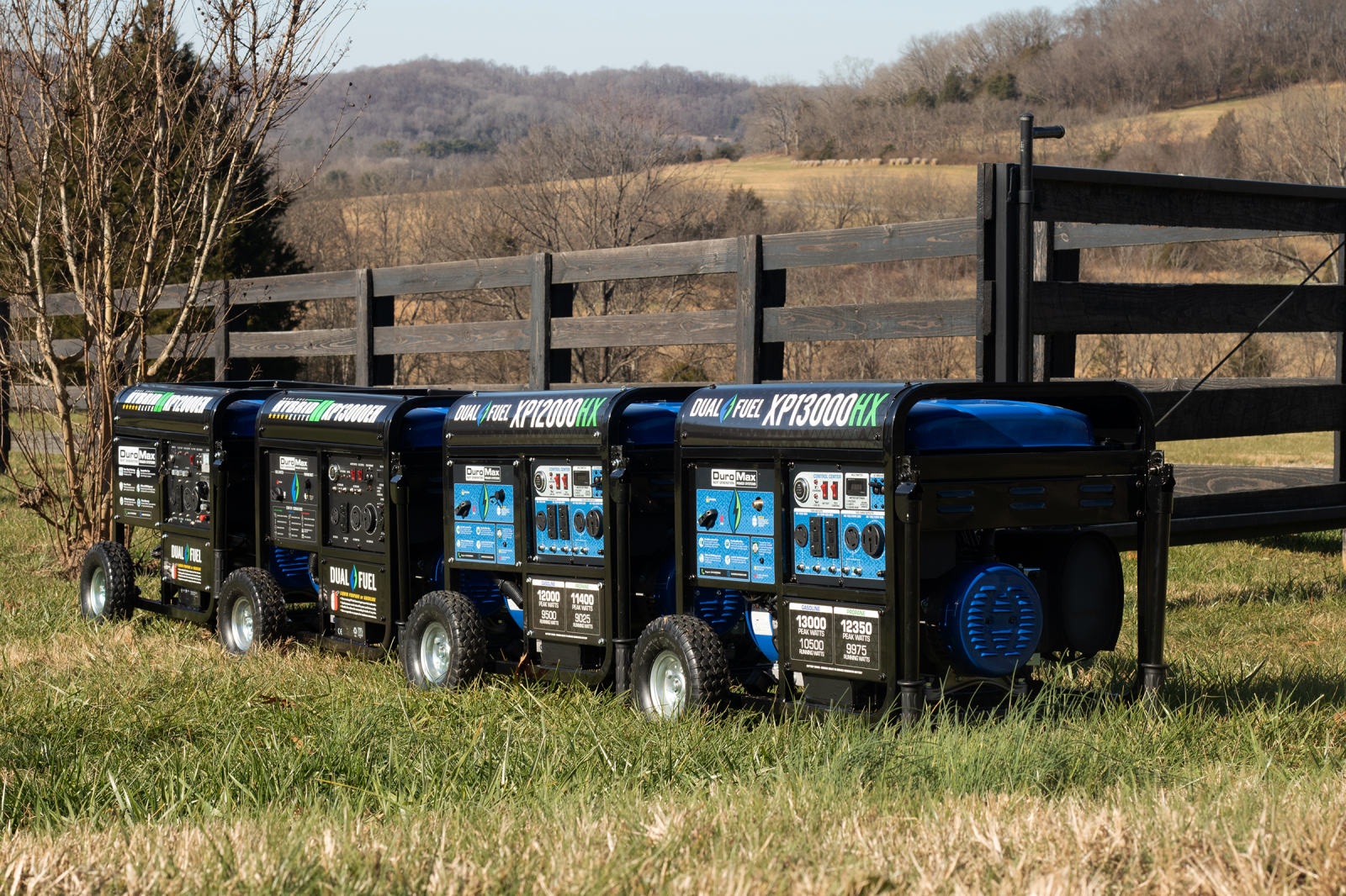 12,000 Watt Dual Fuel Portable HX Generator with CO Alert - Reliable Backup Power for Home, Camping & Emergency Use