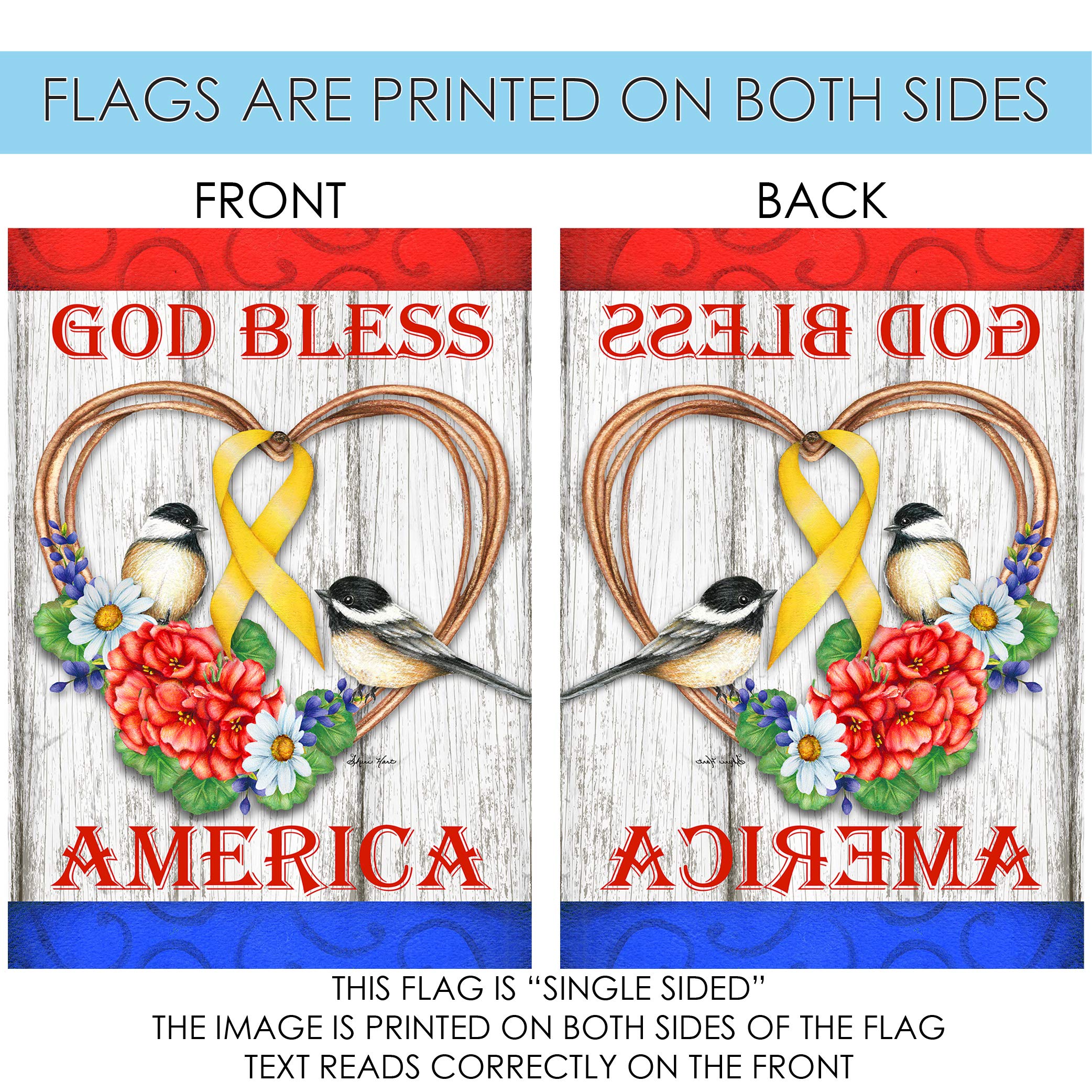 Toland Home Garden 12x18 Inch Double Sided God Bless America Patriotic Flag - Outdoor Military Yard Decoration for House, Garden & Porch | Perfect for Memorial Day, 4th of July & Veterans Day Celebrations