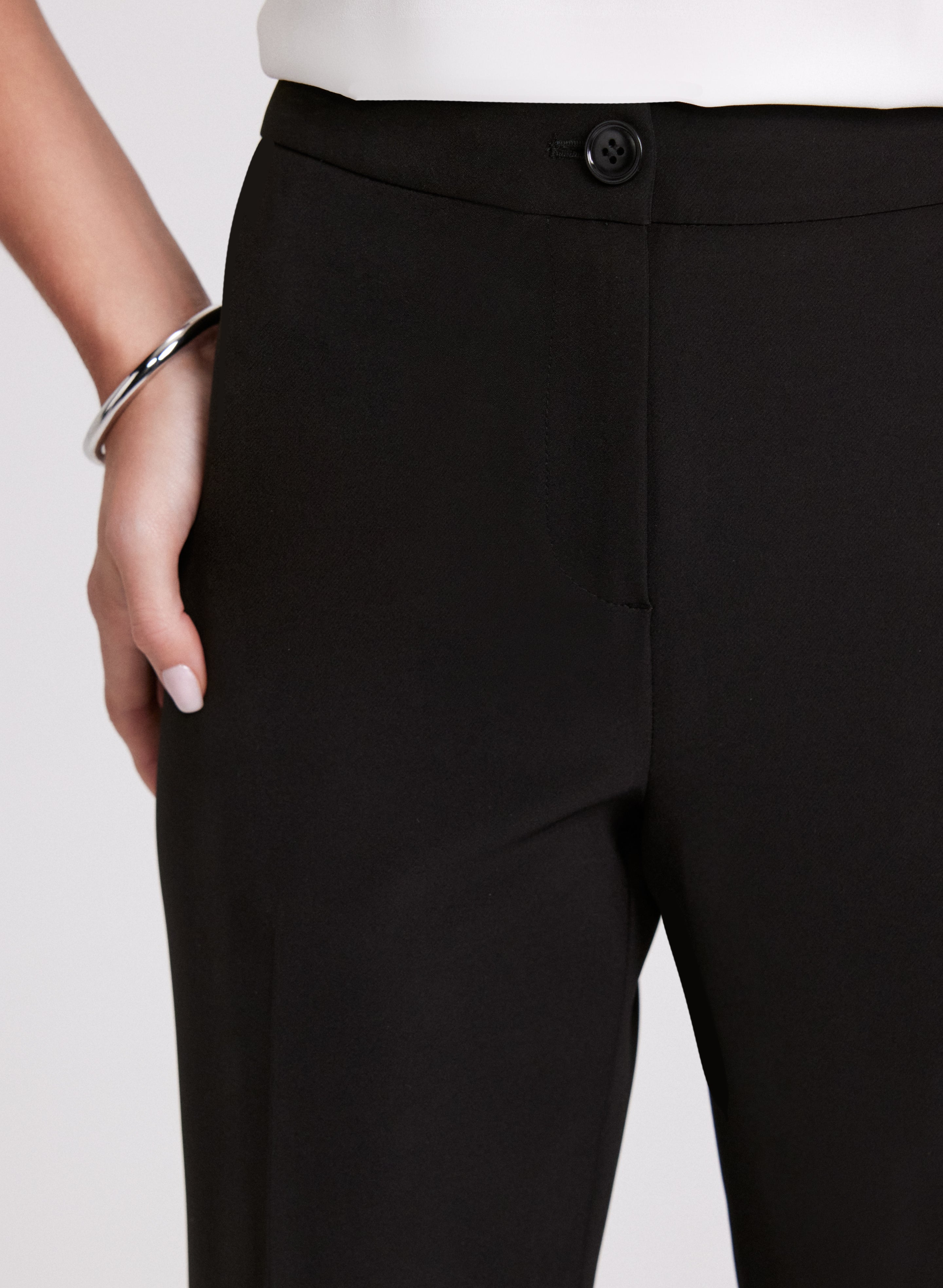 Emma Straight Leg Pants for Women - Comfortable Regular Fit Stretch Trousers for Office, Work & Casual Wear