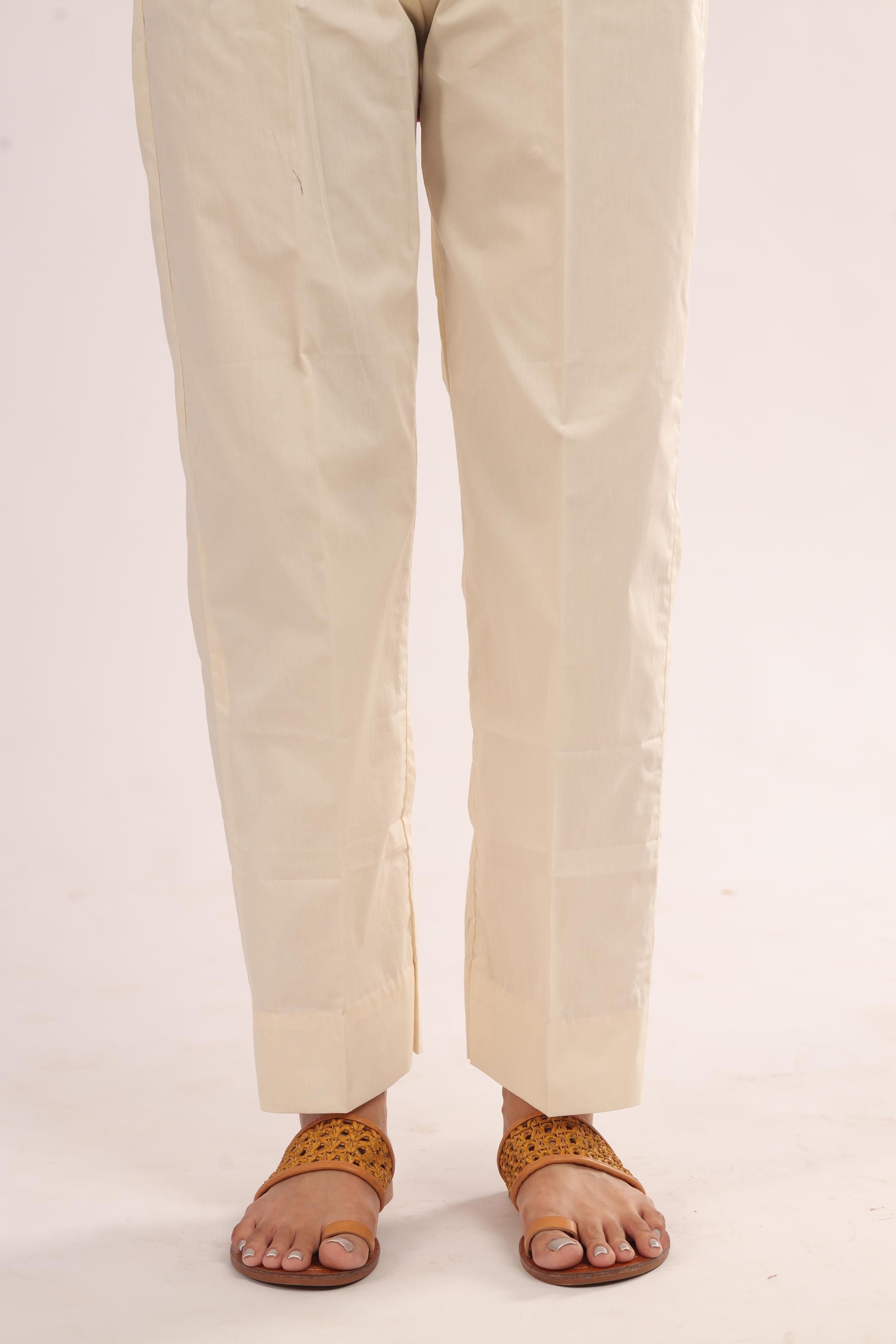 Stonez Cotton Beige Trousers for Women - Comfortable Casual Pants for Office, Travel & Everyday Wear