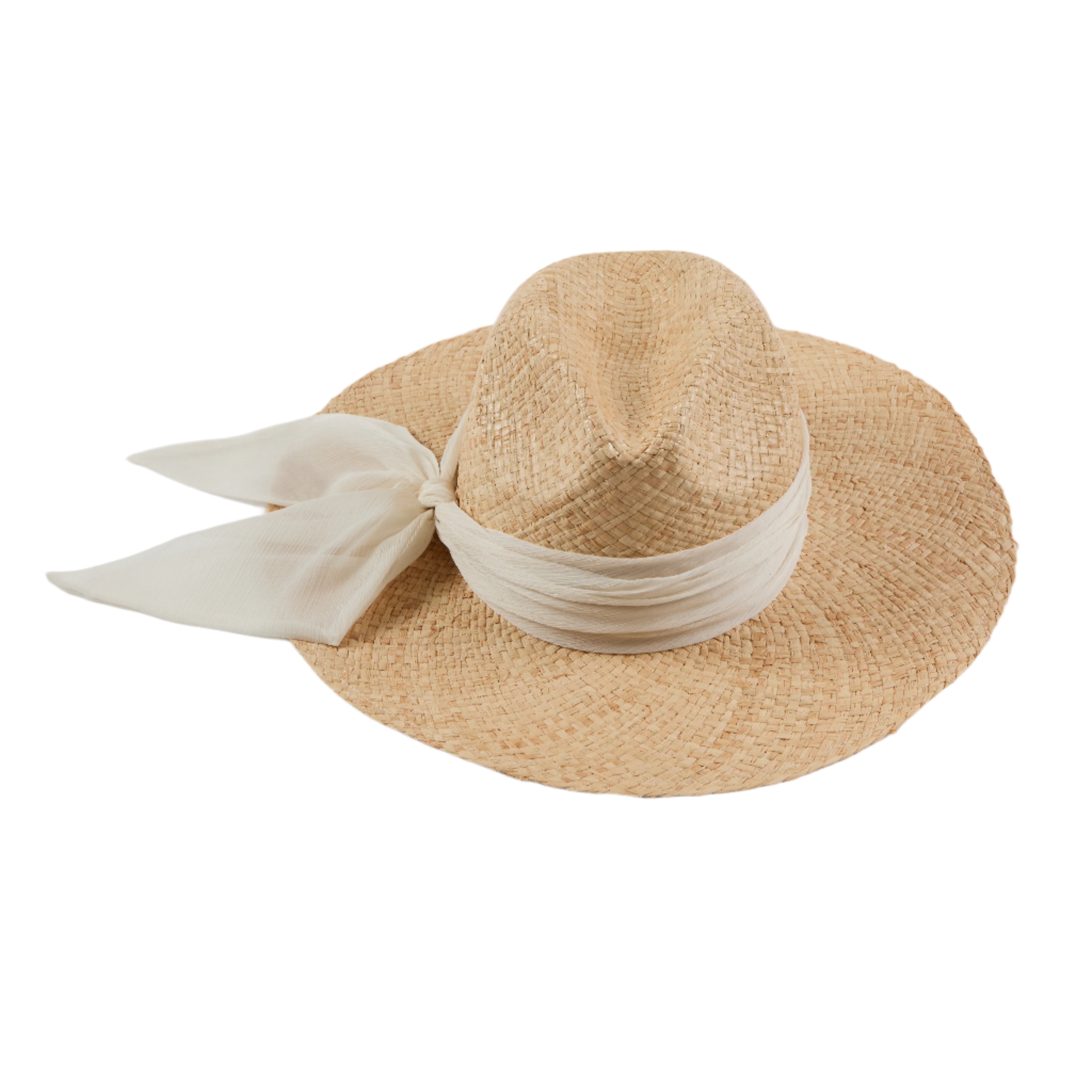 Emmanuelle Fine Raffia Fedora Hat for Women - Stylish Summer Sun Hat with Wide Brim - Perfect for Beach, Vacation, and Outdoor Activities