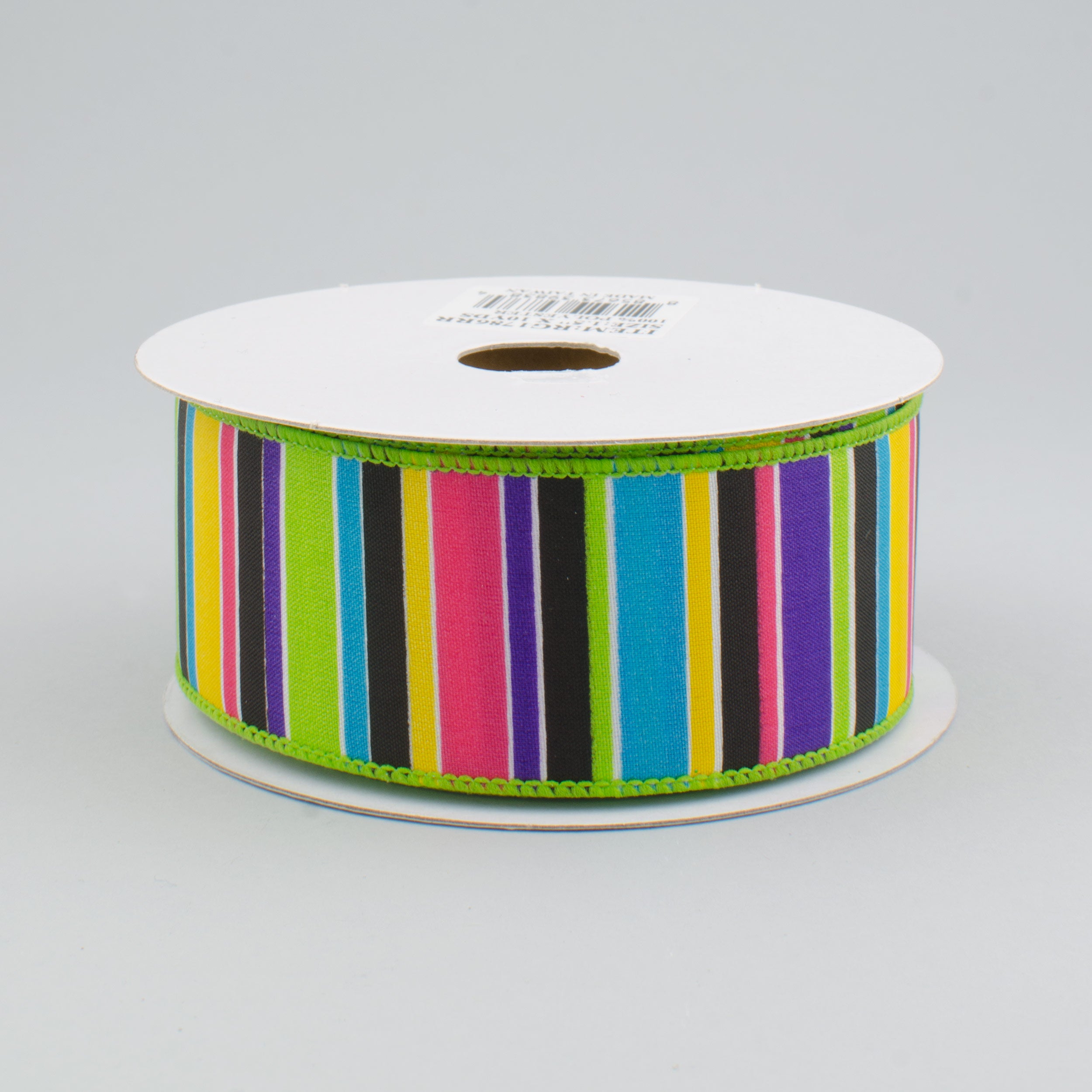 1.5 Inch Bright Multi-Colored Horizontal Stripe Ribbon - 10 Yards Black Ribbon for Gift Wrapping, Party Decorations & DIY Crafts