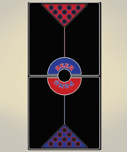 Premium Vinyl Wall Decal Sticker for Beer Pong Table - 4ft x 8ft Size with 10 Cups Design (JH169) - Perfect for Game Rooms, Parties, and College Dorms