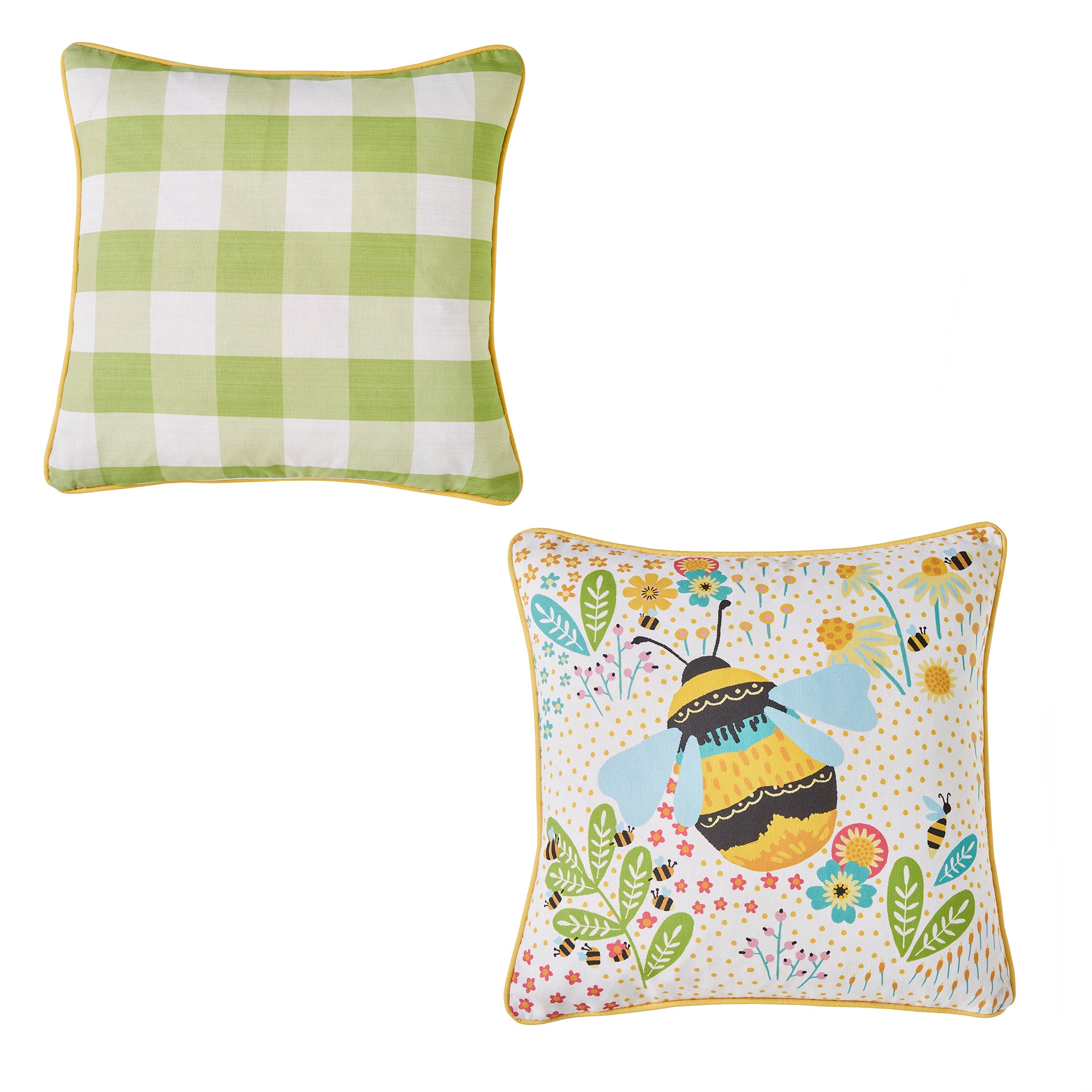 Fusion Buzzy Bee Outdoor Cushion - Waterproof Garden Patio Furniture Pillow Cover - Ochre Yellow - Perfect for Backyard, Poolside & Porch Relaxation