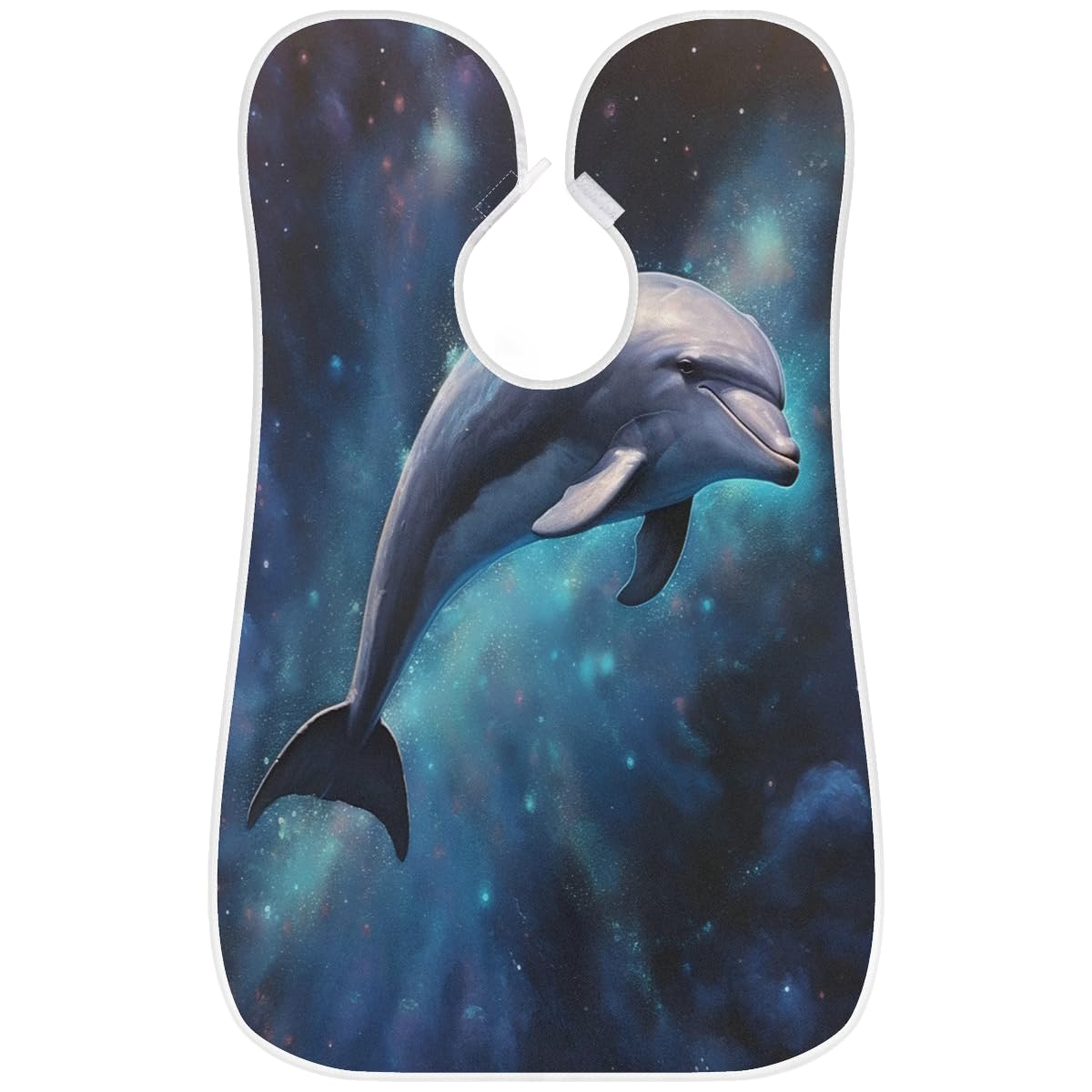Blue Dolphin Beard Shaving Bib for Men & Women - Waterproof Hair Dye Apron, Barber Cape for Haircut & Makeup - Sink Hair Catcher for Beard Trimming & Styling (Perfect Gift for Barbers & Stylists) - Ideal for Home Salon, Barber Shops & DIY Hair Coloring