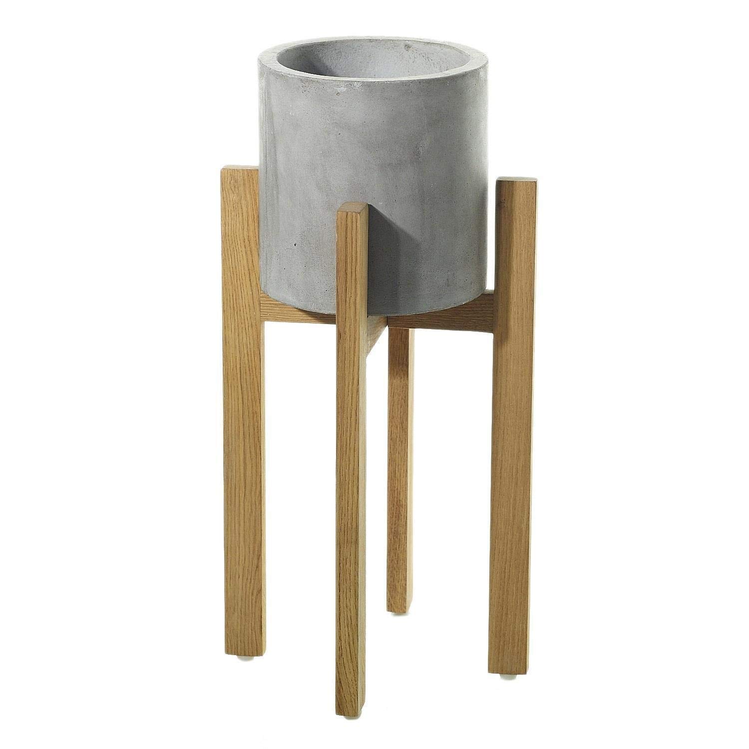 ASHLUXE Arturo Gray Stoneware Floor Vase - Large Indoor Outdoor Decorative Planter for Living Room, Patio & Garden Decor