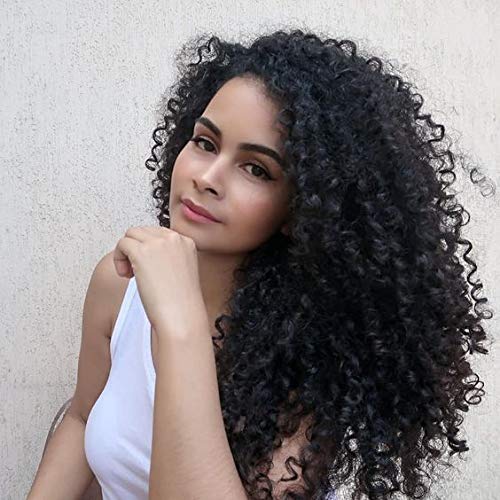 Bella Hair 150% Density Full Lace Curly Human Hair Wig with Baby Hair & Pre-Plucked Hairline - 18 Inch Remy Virgin Hair Wig for Black Women - Perfect for Daily Wear, Parties, Weddings & Special Occasions