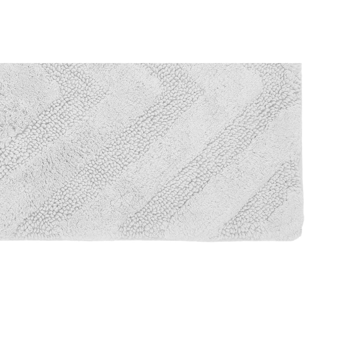 Better Trends 2-Piece Cotton Bathroom Rug Set - Ultra Soft, Absorbent & Non-Slip Bath Mat for Shower, Bathtub & Spa Floors - Machine Washable - White Hugo Collection - Perfect for Modern Bathrooms & Cozy Home Decor